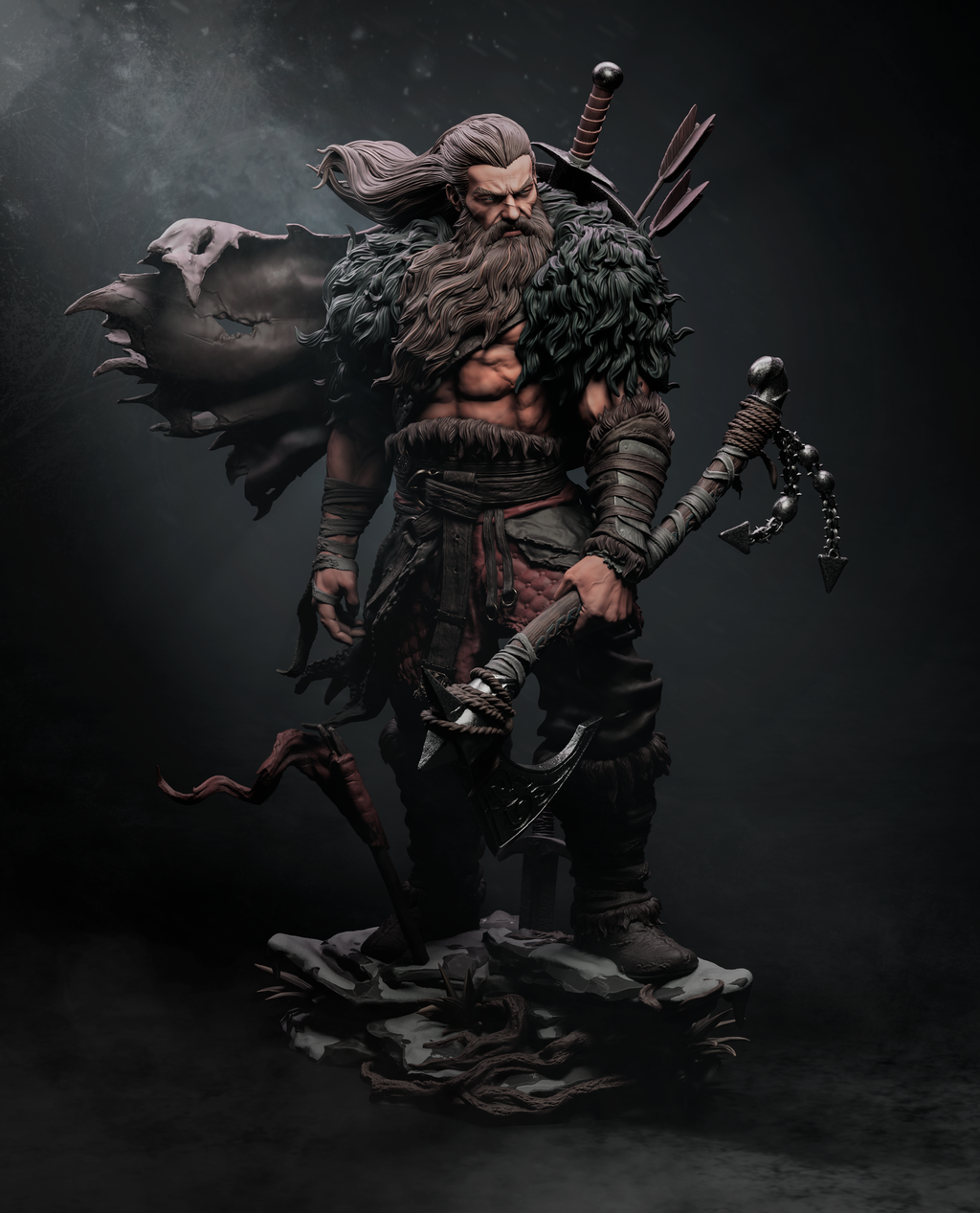 Rugged Barbarian Warrior | 1/6 Unpainted Resin Kit Model