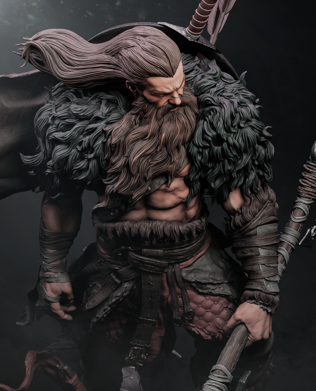 Rugged Barbarian Warrior | 1/6 Unpainted Resin Kit Model
