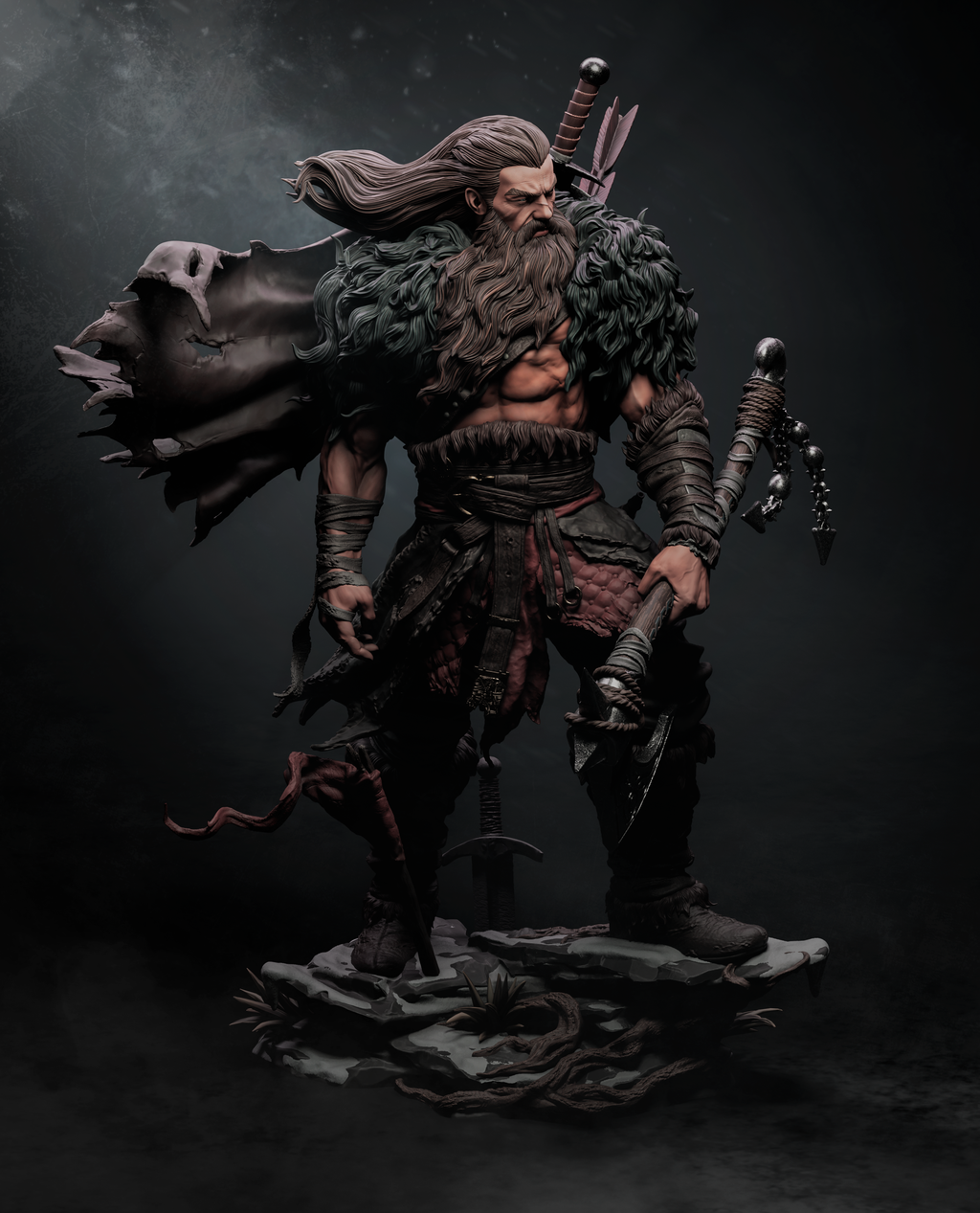 Rugged Barbarian Warrior | 1/6 Unpainted Resin Kit Model