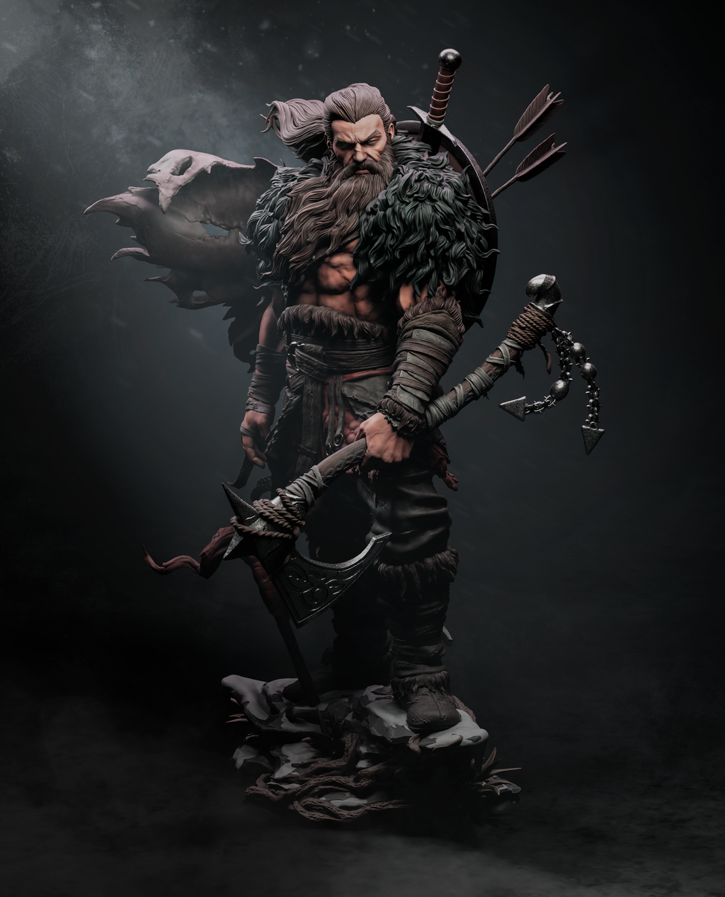 Rugged Barbarian Warrior | 1/6 Unpainted Resin Kit Model