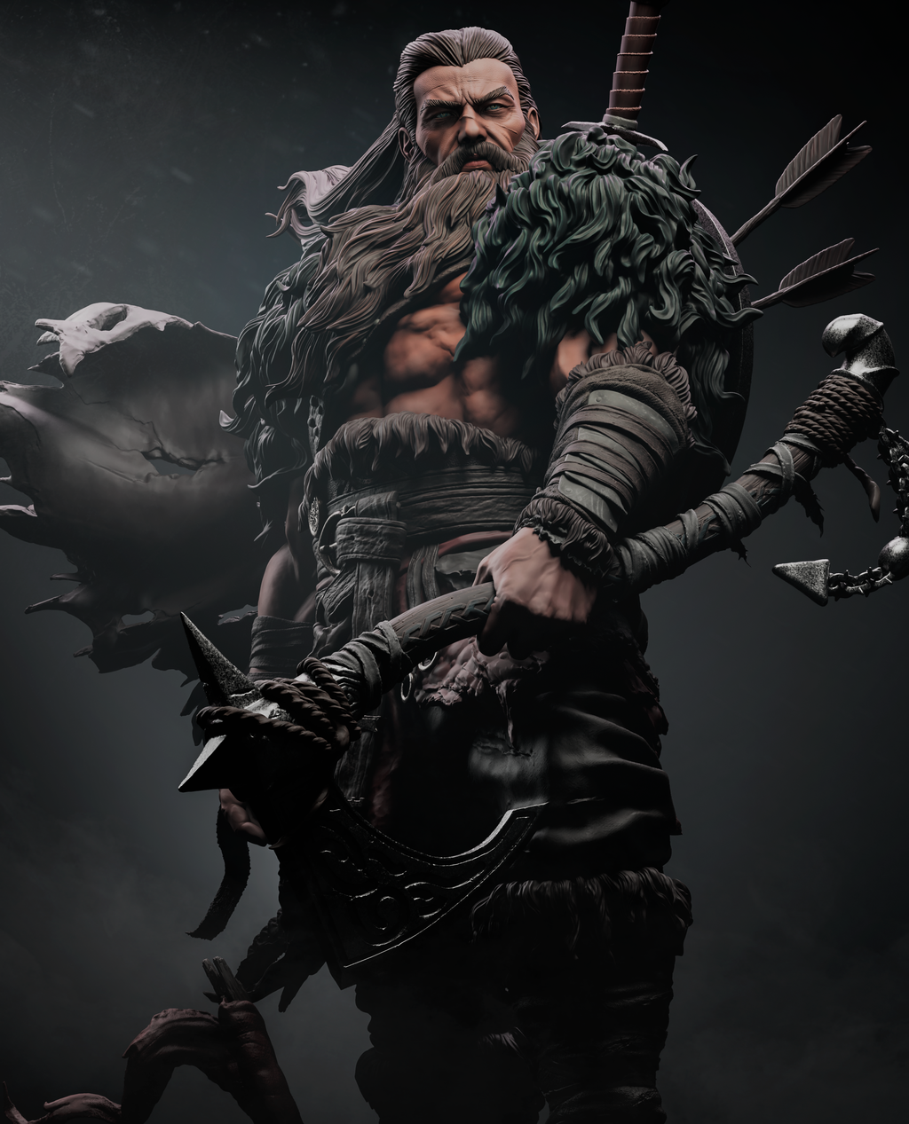 Rugged Barbarian Warrior | 1/6 Unpainted Resin Kit Model