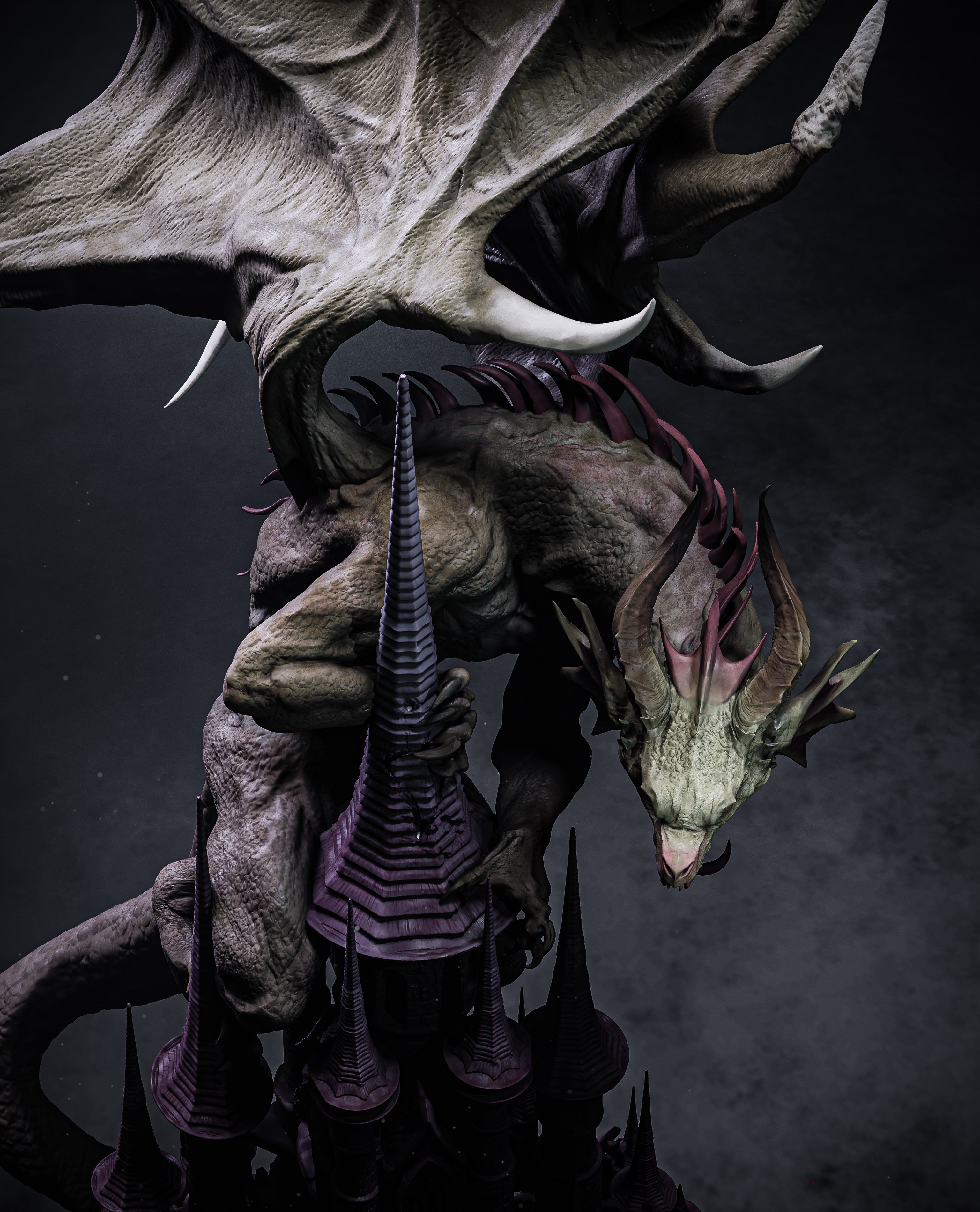 Gothic Spire Dragon | 1/6 Unpainted Resin Kit Model