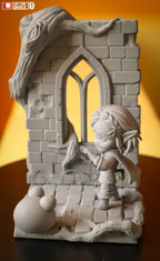 Mossveil Ruins Wanderer | Chibi Unpainted Resin Kit Model