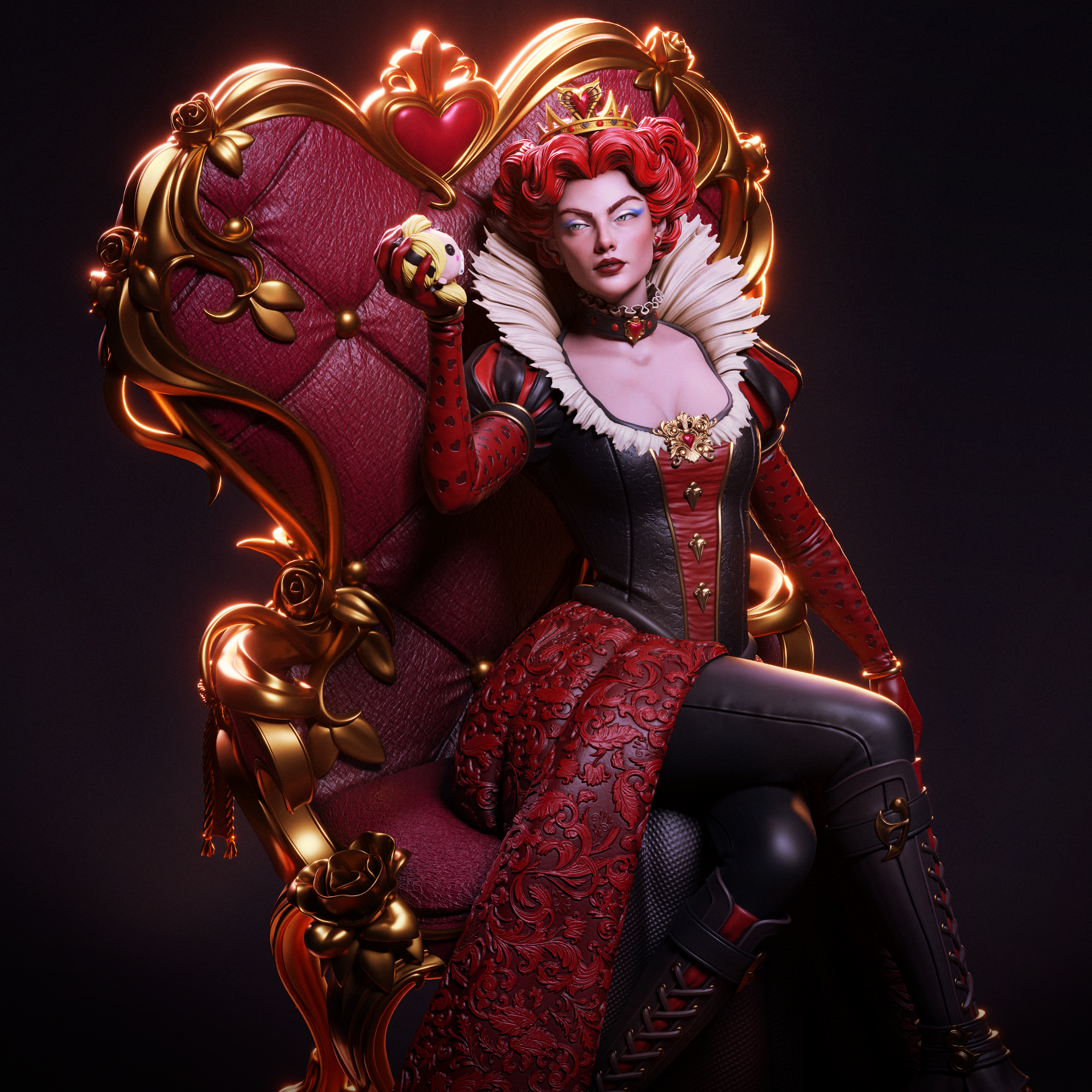 Crimson Heart Empress | 1/6 Unpainted Resin Kit Model
