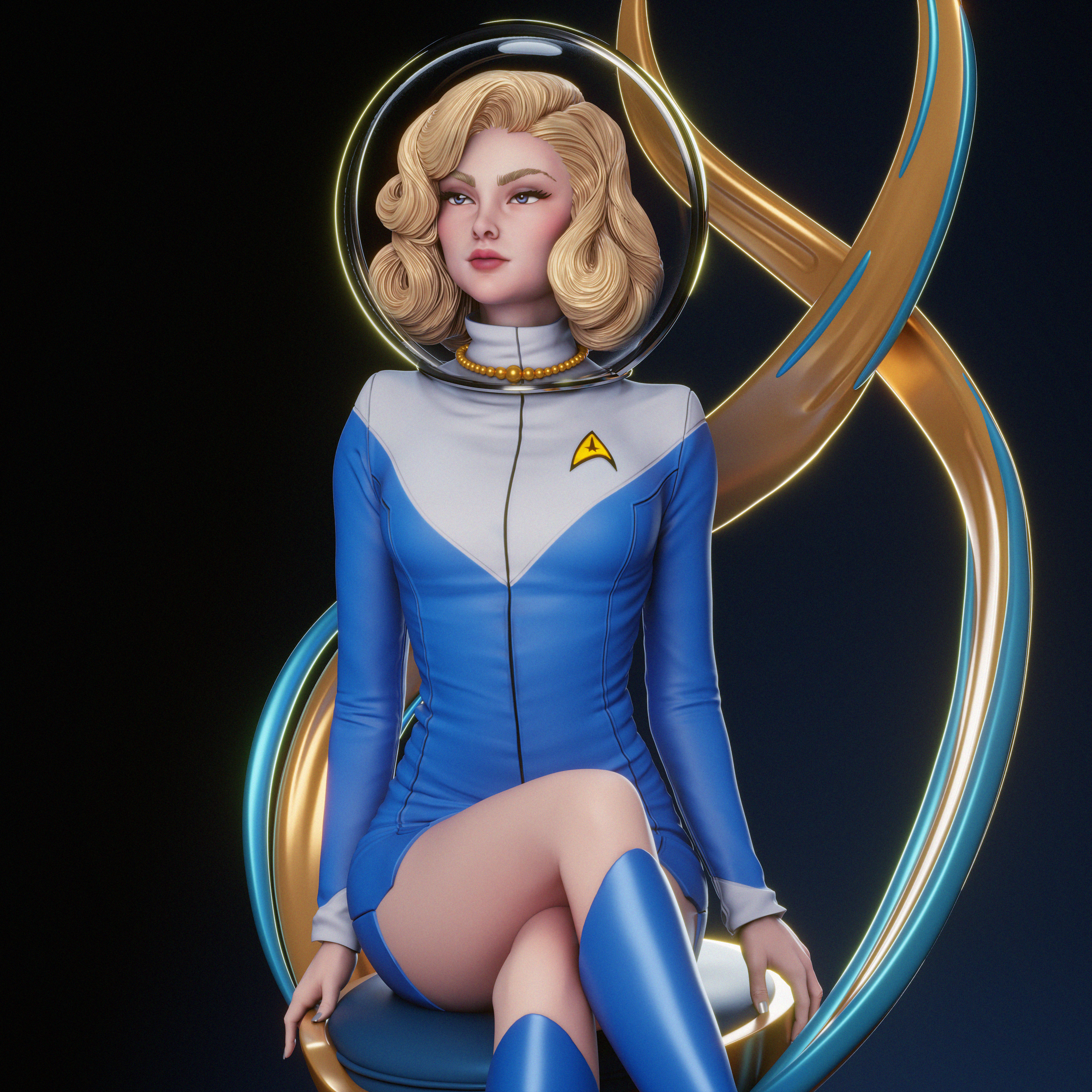Stellar Voyager Pinup | 1/6 Unpainted Resin Kit Model