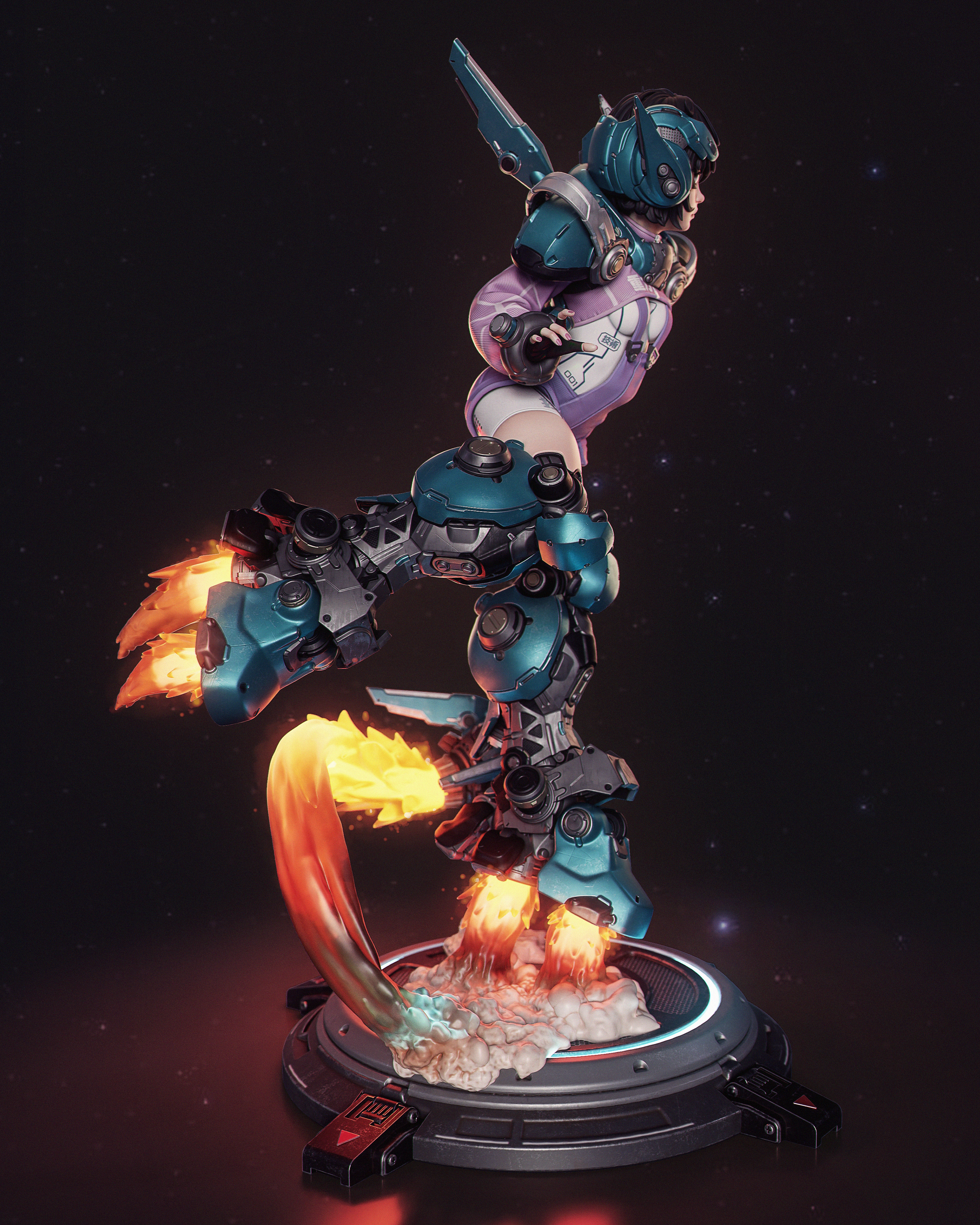 Stellar Flame Ace | 1/6 Unpainted Resin Kit Model