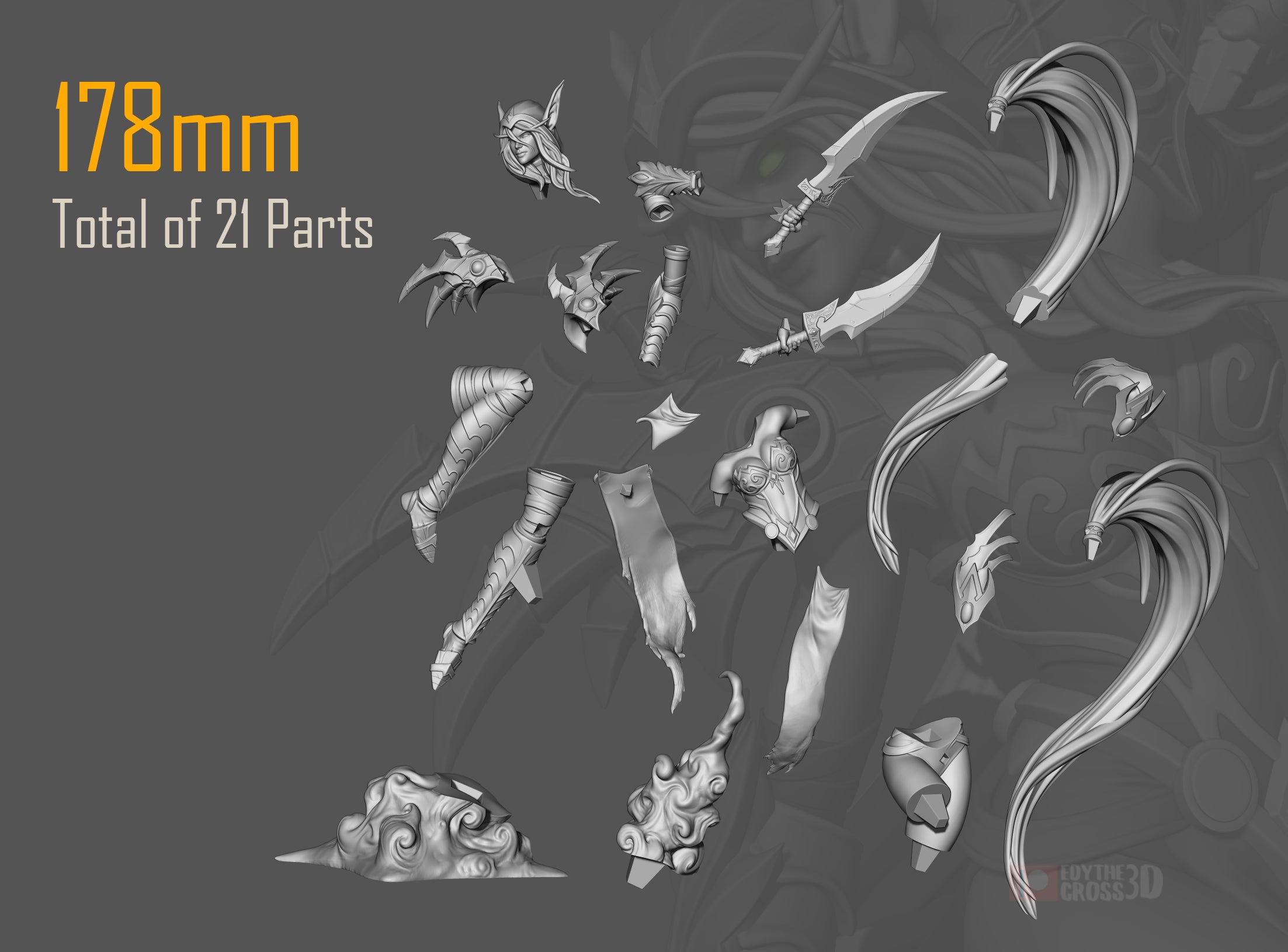 Stormveil Valkyrie | 75mm & 178mm Unpainted Resin Kit Model