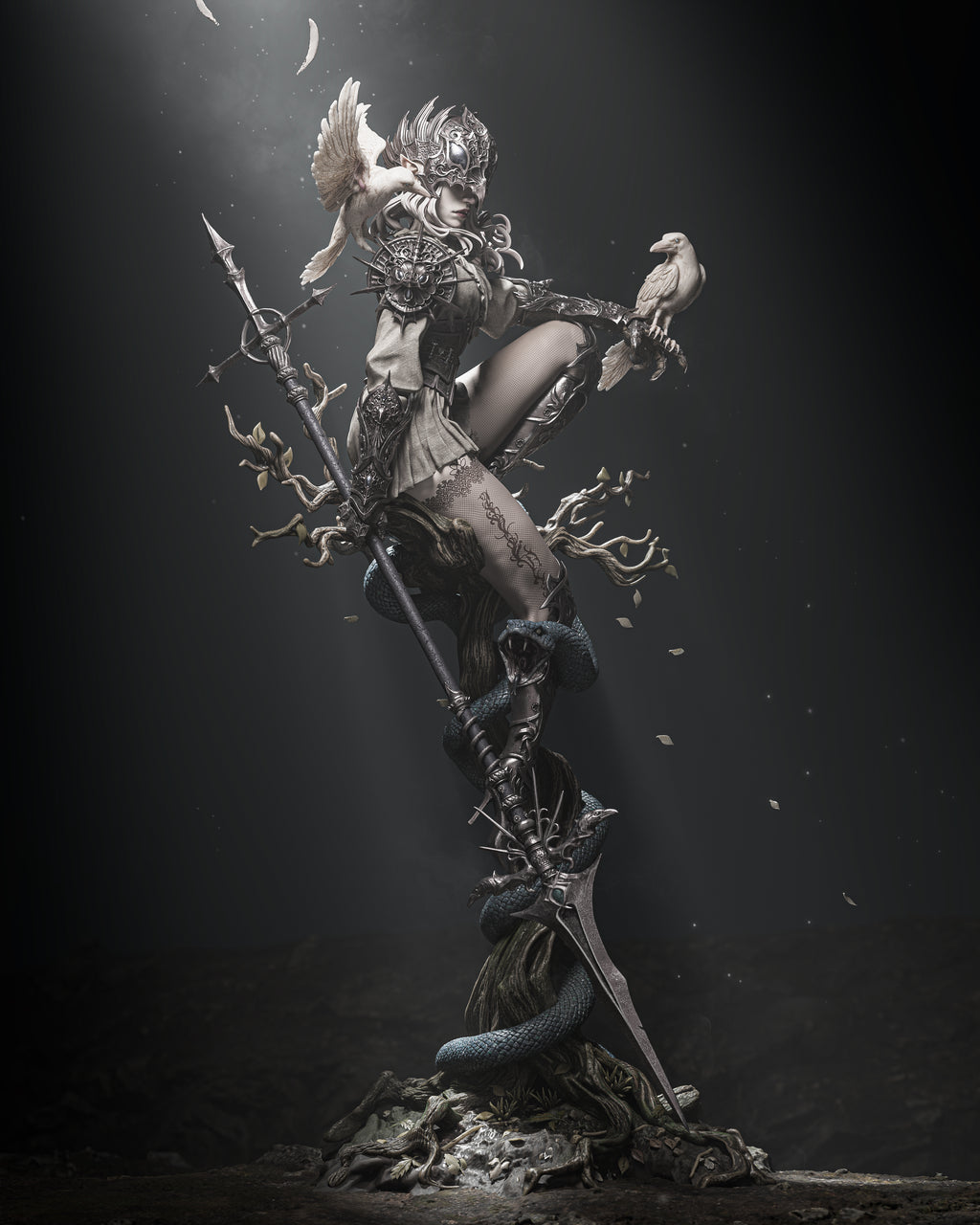 Thorned Raven Warden | 1/6 Unpainted Resin Kit Model