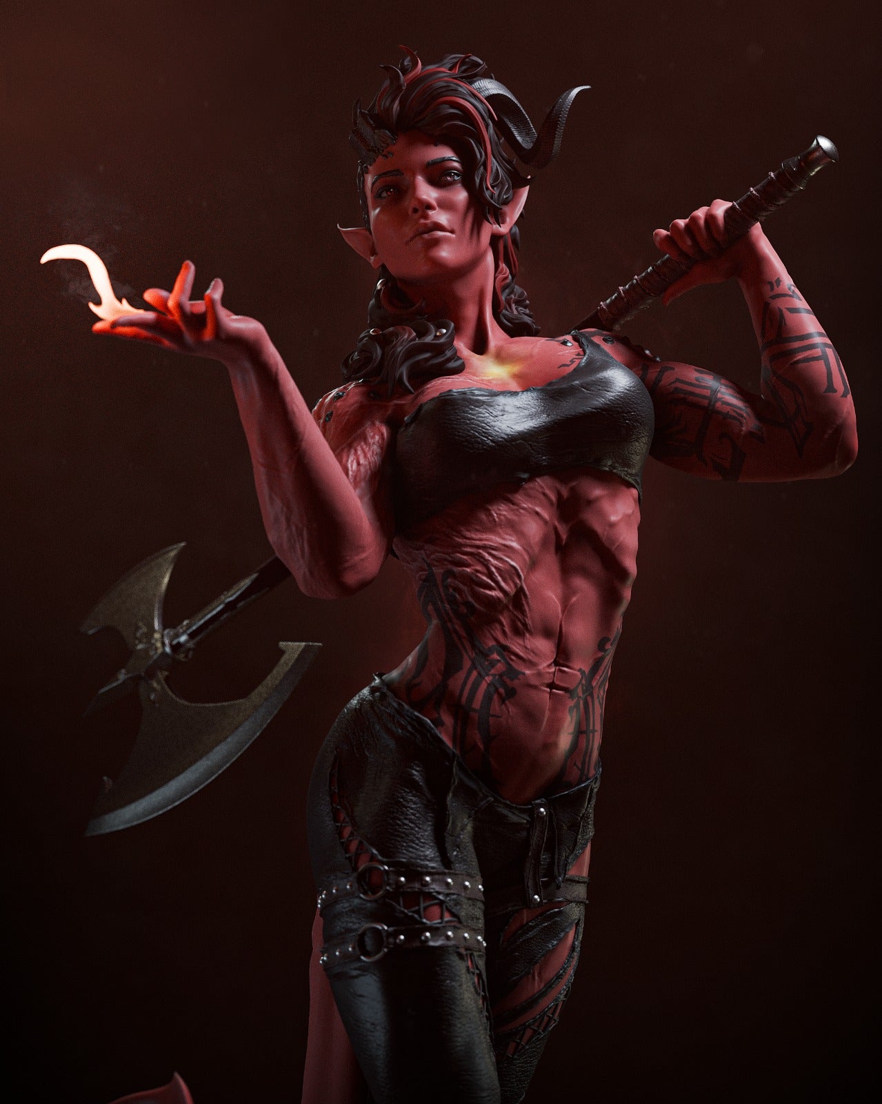 Crimson Fury Axe Warden | 1/6 Unpainted Resin Kit Model