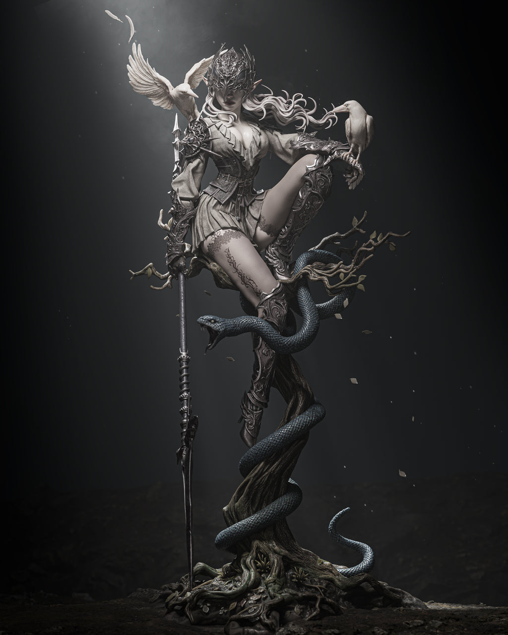 Thorned Raven Warden | 1/6 Unpainted Resin Kit Model