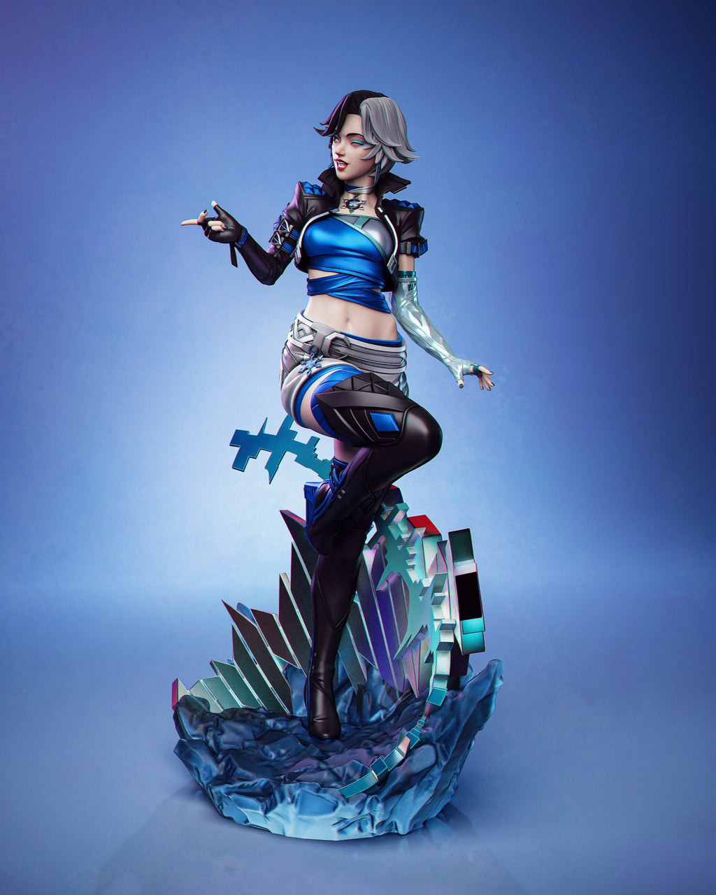 Glitchveil Echo Warden | 1/6 Unpainted Resin Kit Model