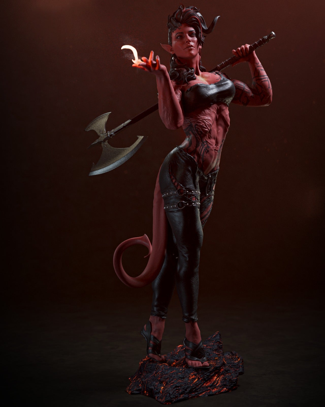 Crimson Fury Axe Warden | 1/6 Unpainted Resin Kit Model