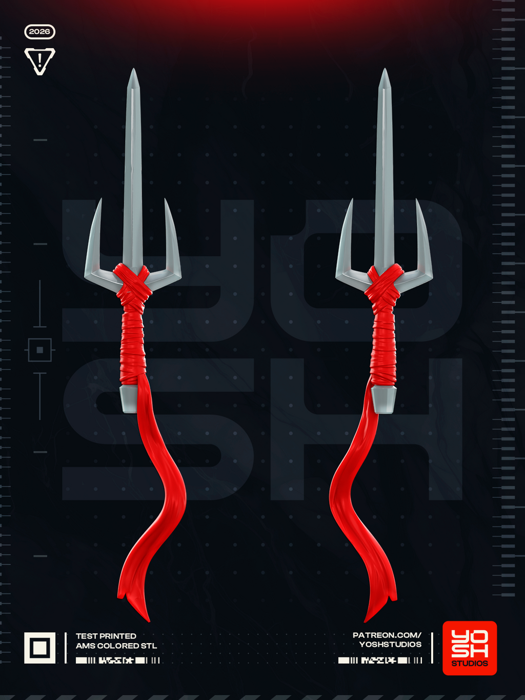 Crimson Abyss Trident | 1:1 Unpainted Kit Model