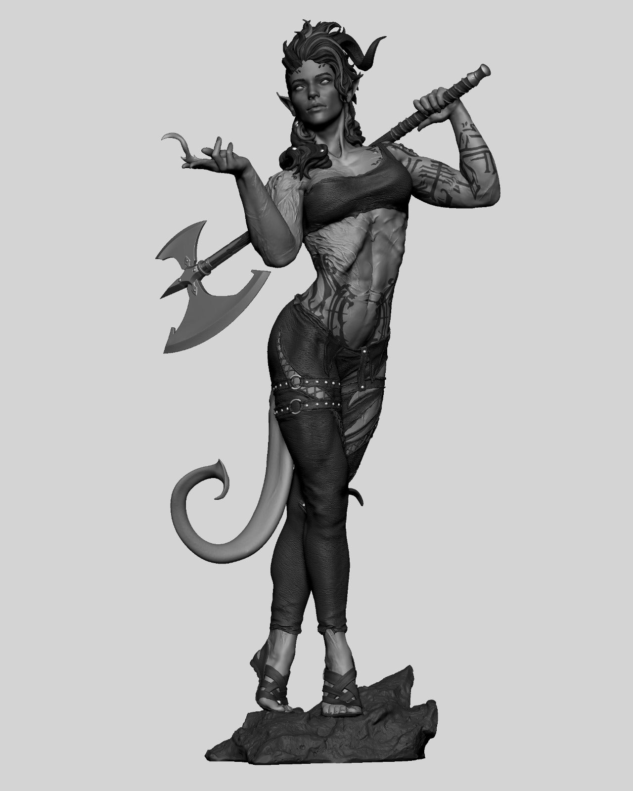 Crimson Fury Axe Warden | 1/6 Unpainted Resin Kit Model