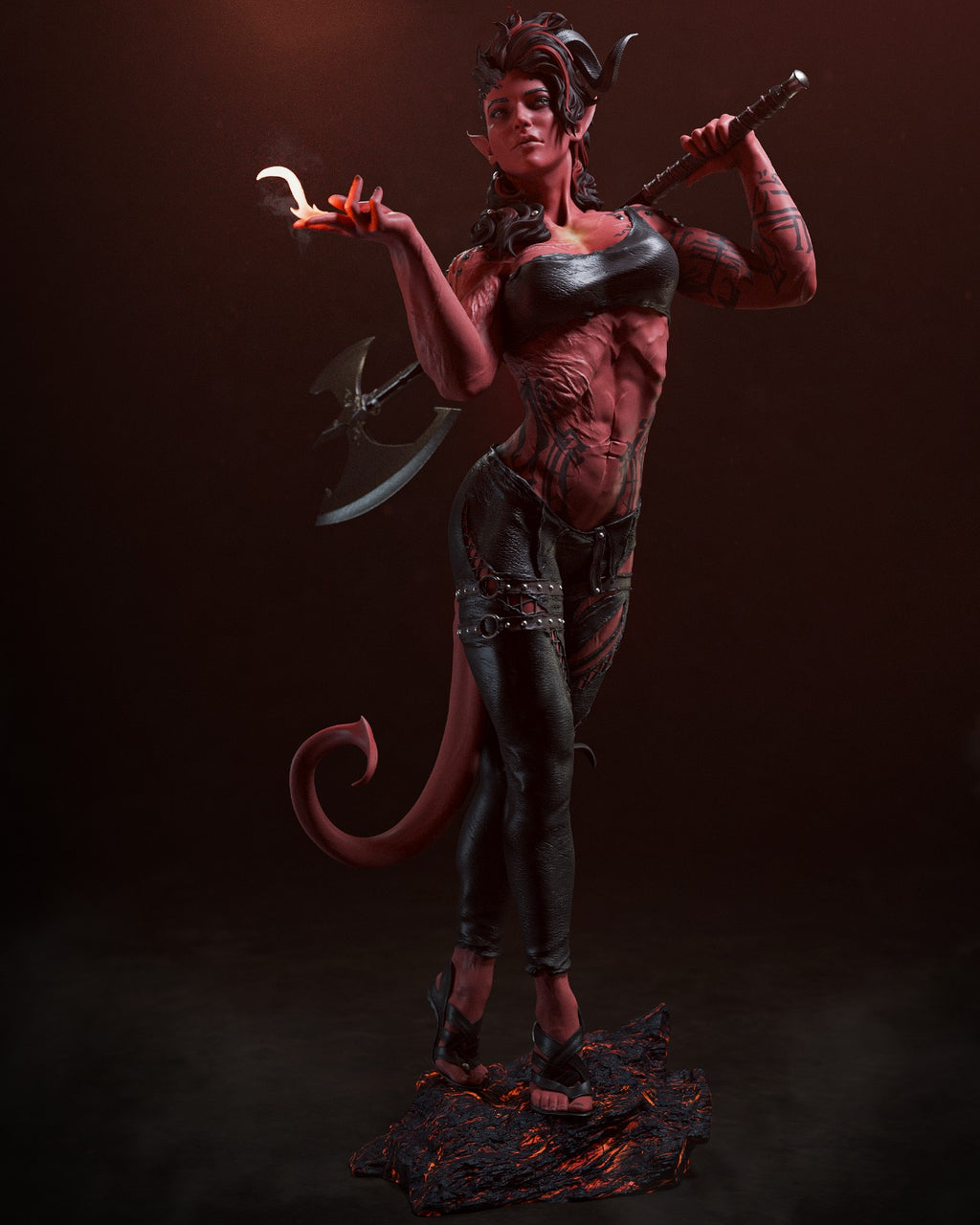Crimson Fury Axe Warden | 1/6 Unpainted Resin Kit Model