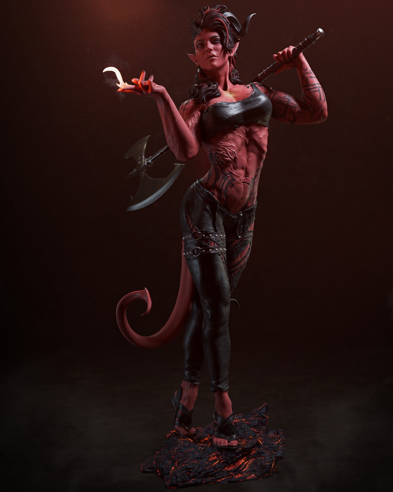 Crimson Fury Axe Warden | 1/6 Unpainted Resin Kit Model