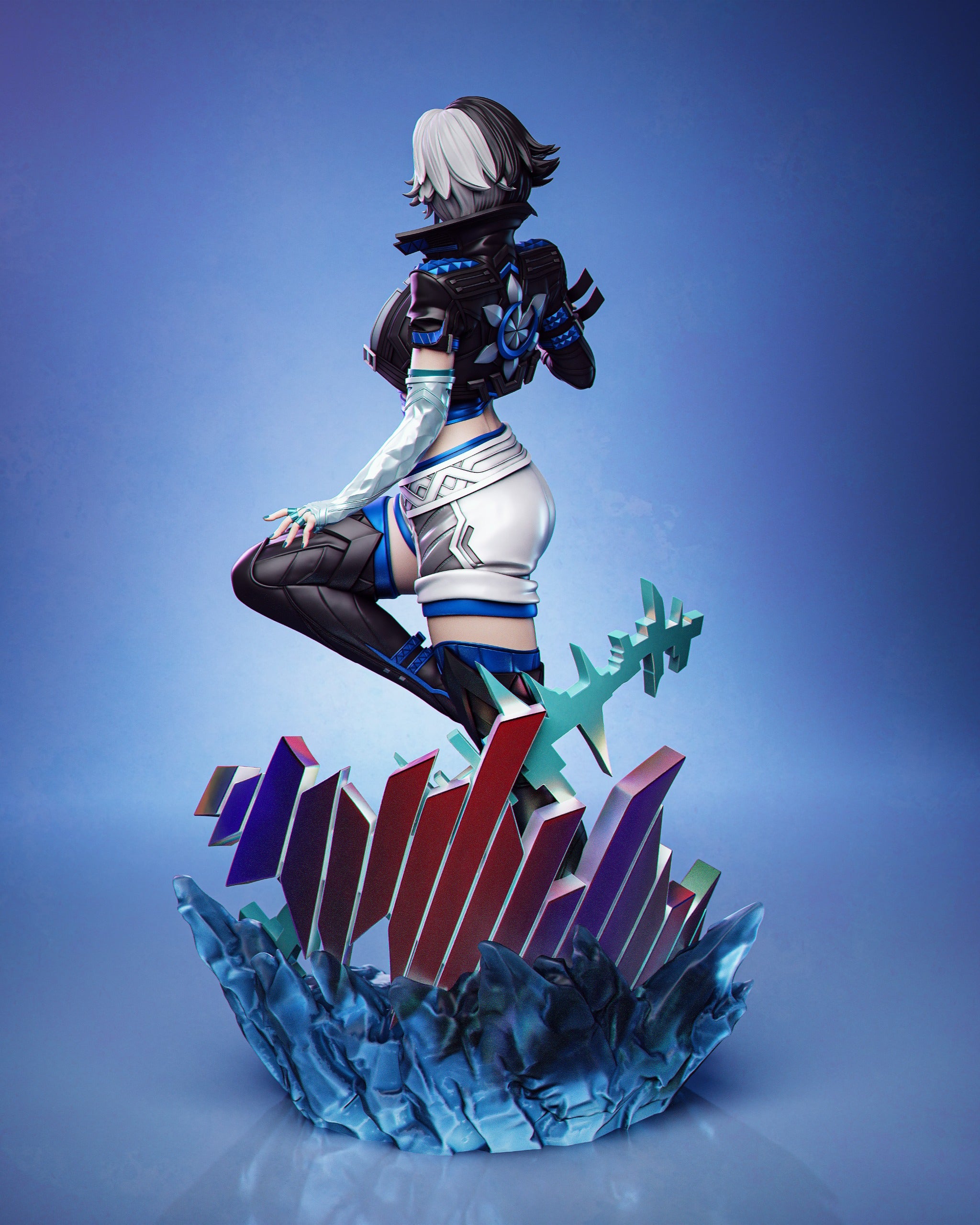 Glitchveil Echo Warden | 1/6 Unpainted Resin Kit Model