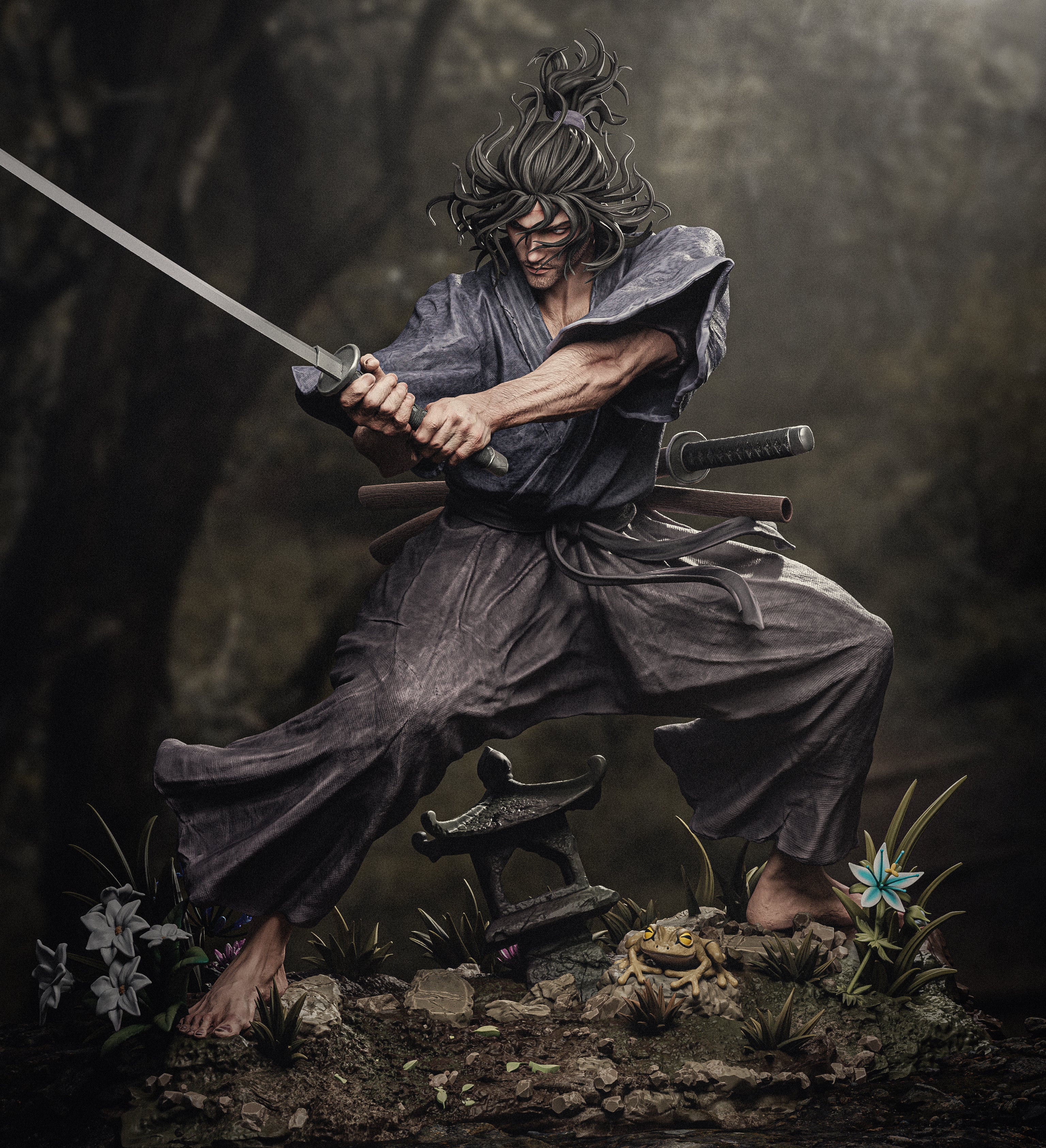 Mistveil Ronin | 1/6 Unpainted Resin Kit Model