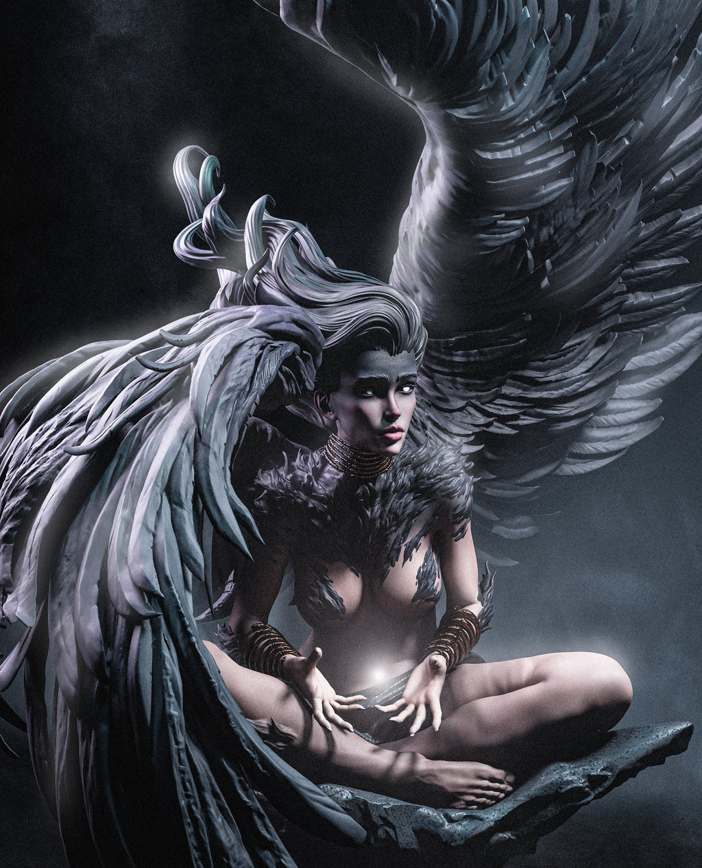 Obsidian Wing Seraph | 1/6 Unpainted Resin Kit Model