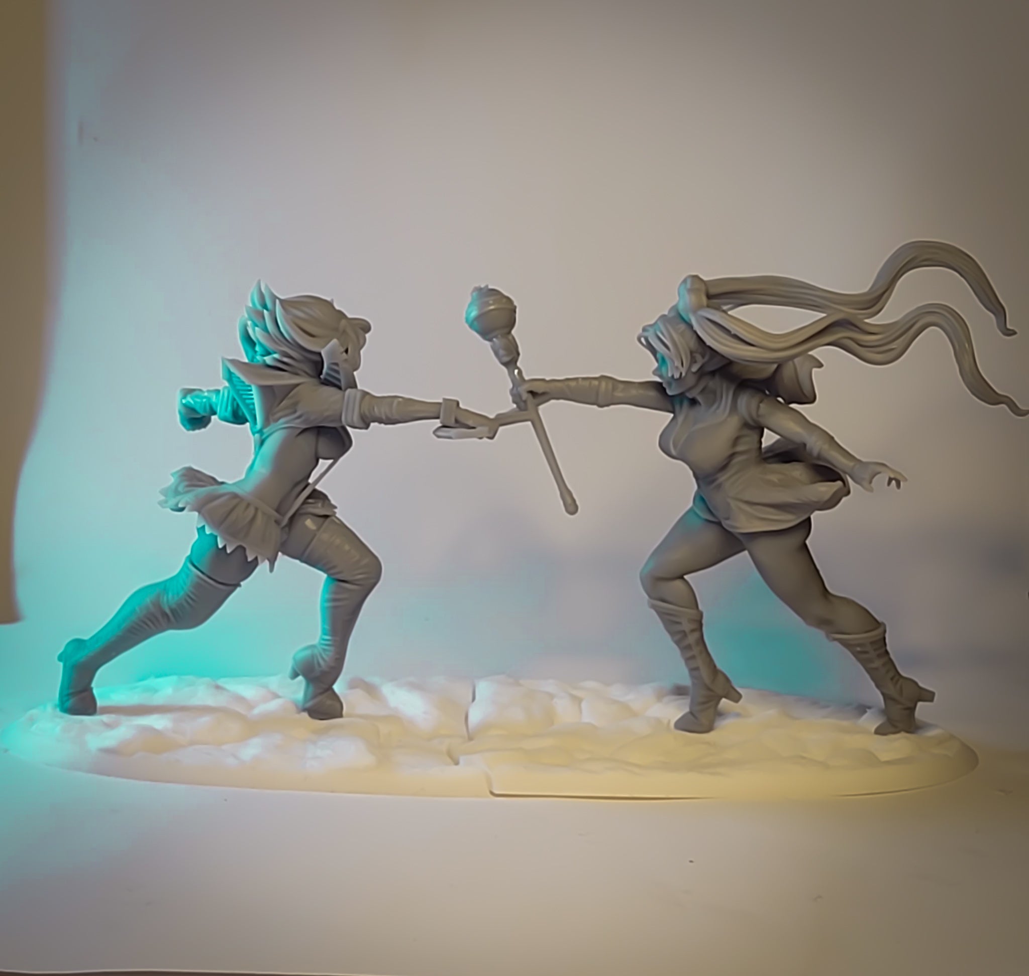 Frostblade Sisters | 32mm & 75mm Unpainted Resin Kit Model