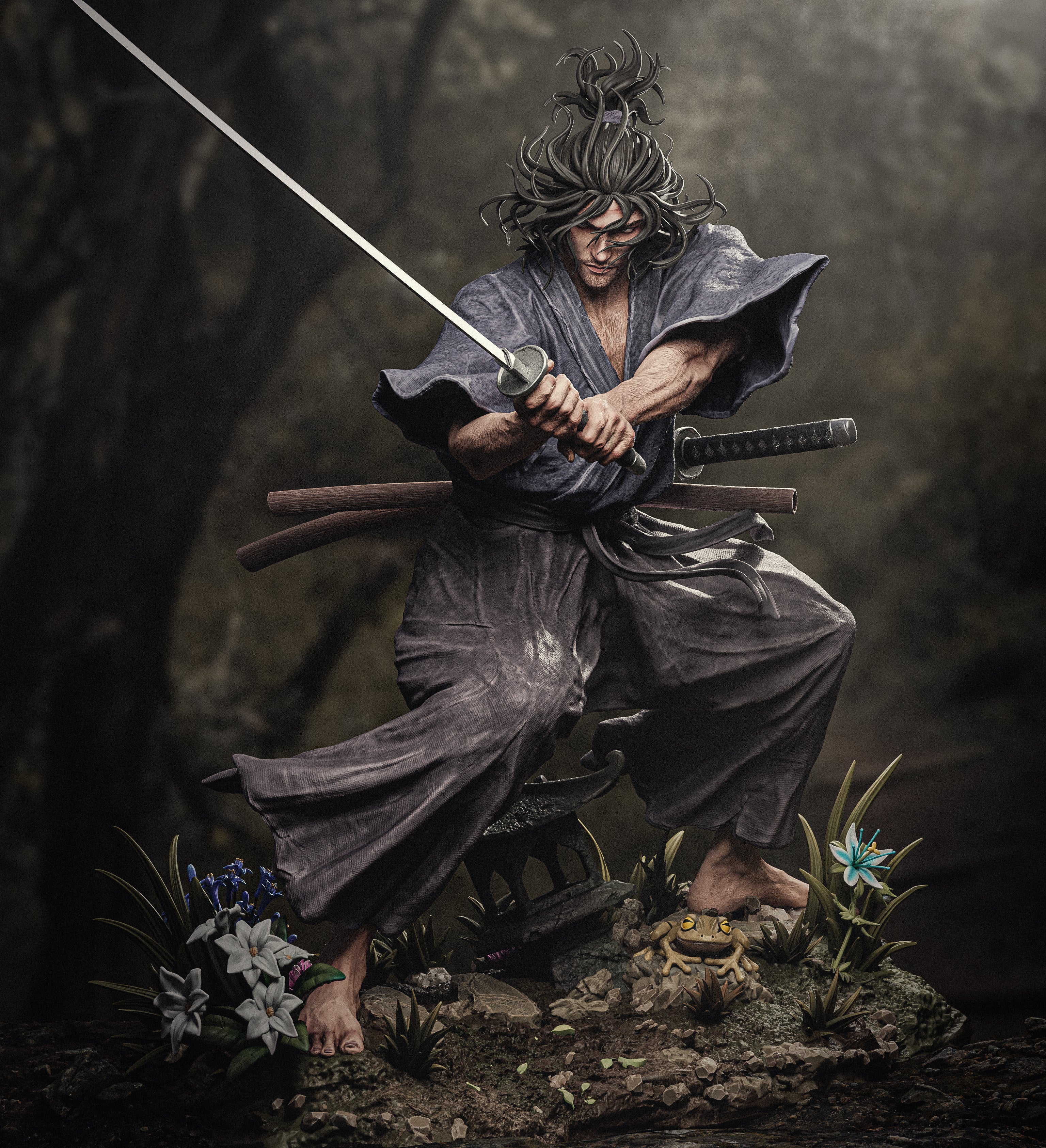 Mistveil Ronin | 1/6 Unpainted Resin Kit Model