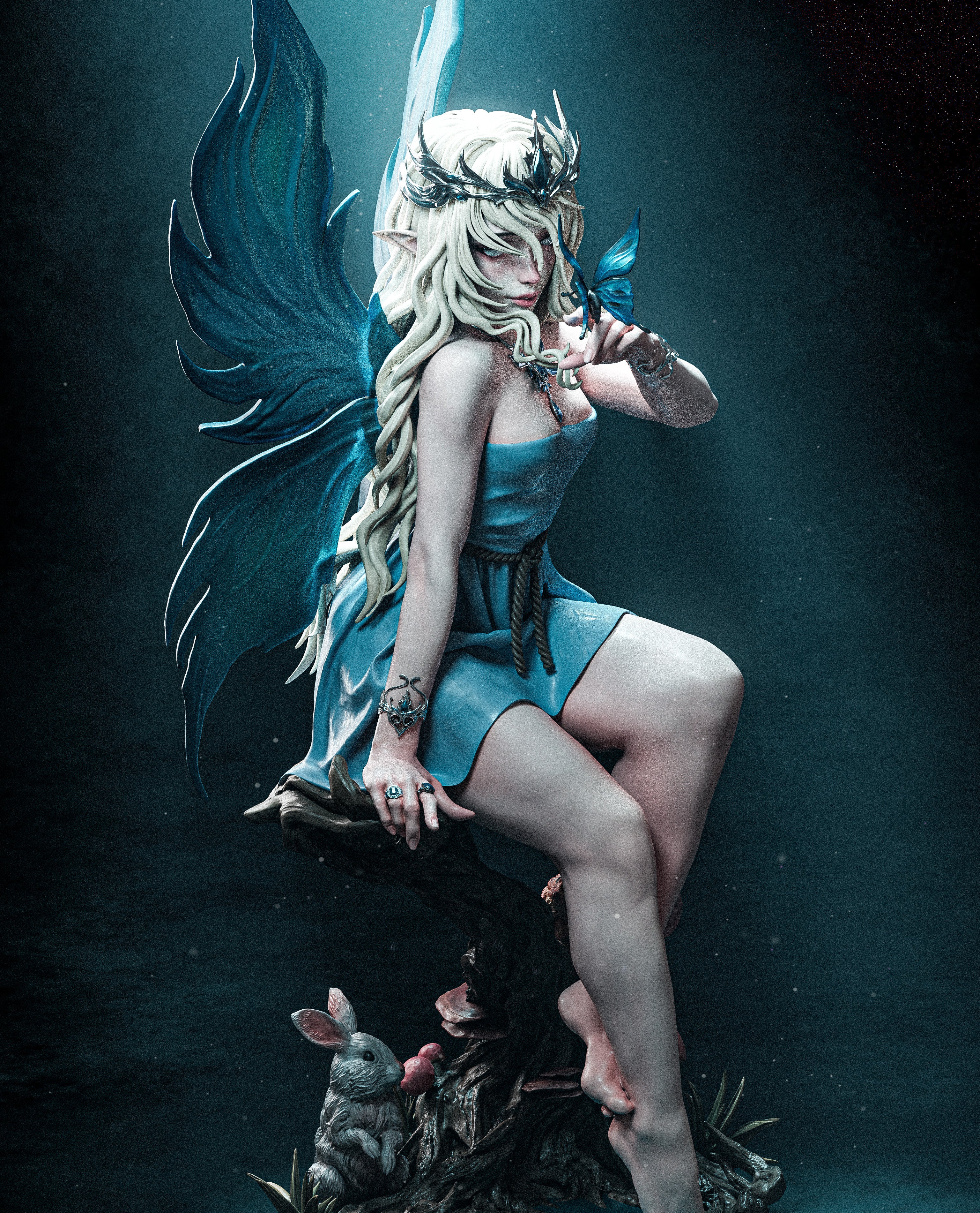 Crystal Wing Ice Fairy | 1/6 Unpainted Resin Kit Model