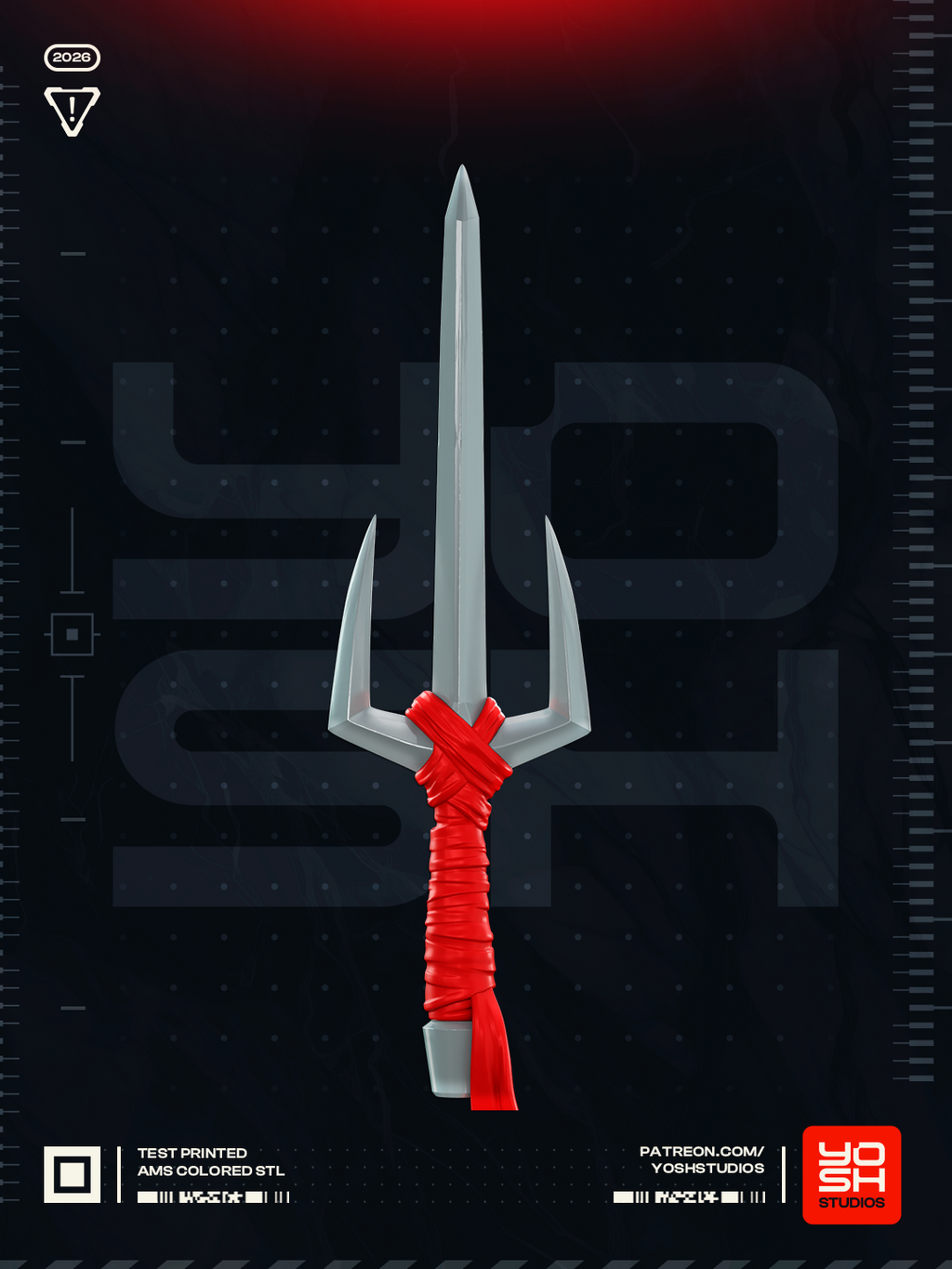 Crimson Abyss Trident | 1:1 Unpainted Kit Model