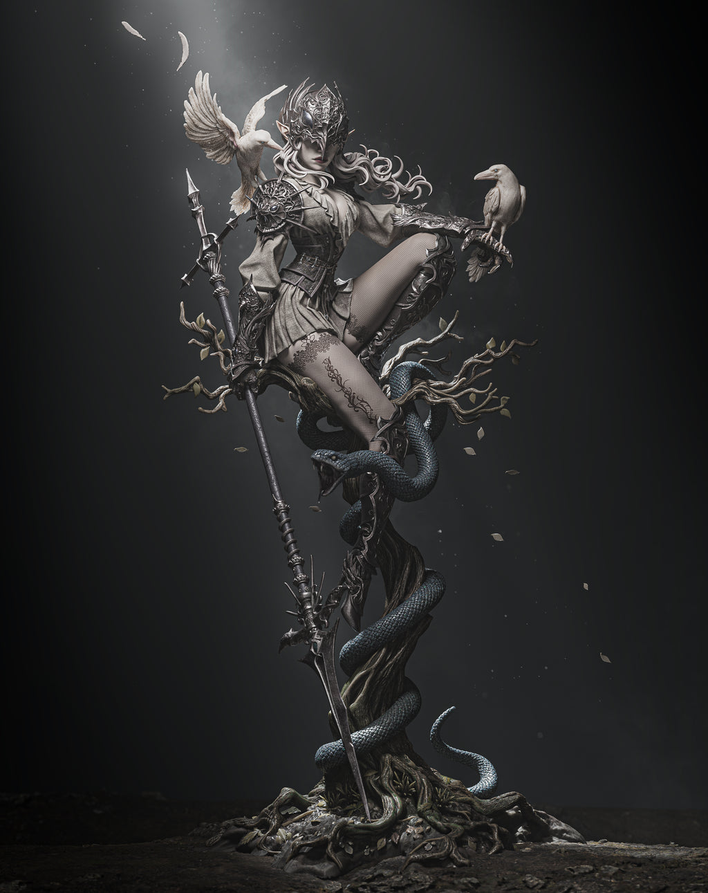 Thorned Raven Warden | 1/6 Unpainted Resin Kit Model