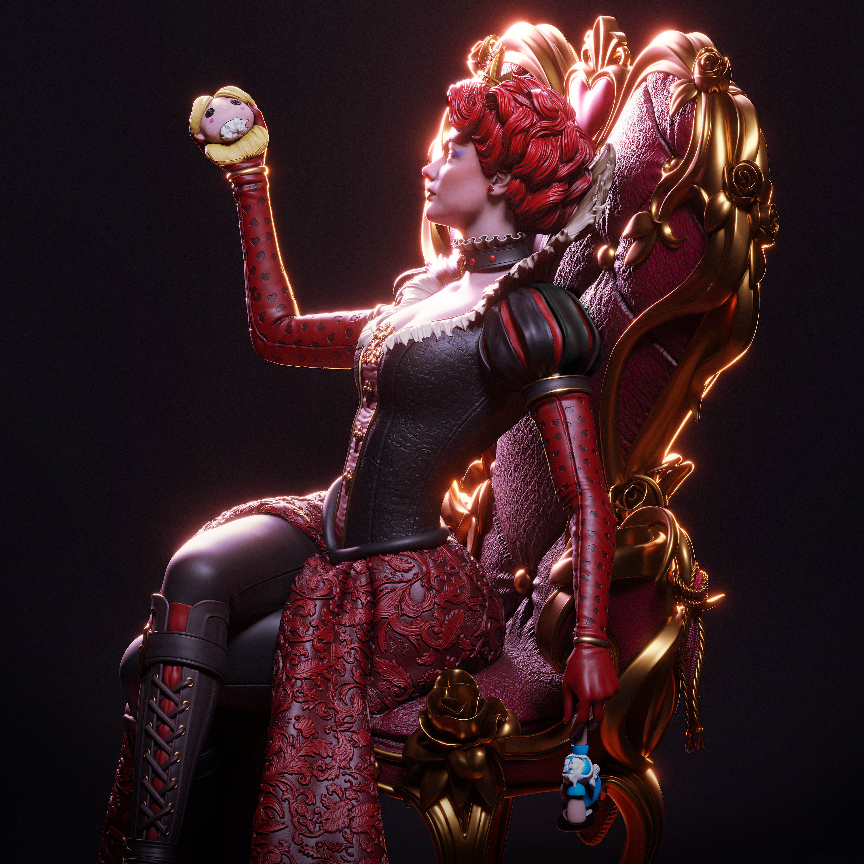 Crimson Heart Empress | 1/6 Unpainted Resin Kit Model