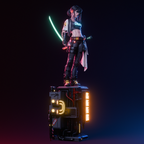 Neon Rift Blade Warden | 1/6 Unpainted Resin Kit Model