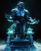 Azure Fury Lion Guardian | 1/6 Unpainted Resin Kit Model