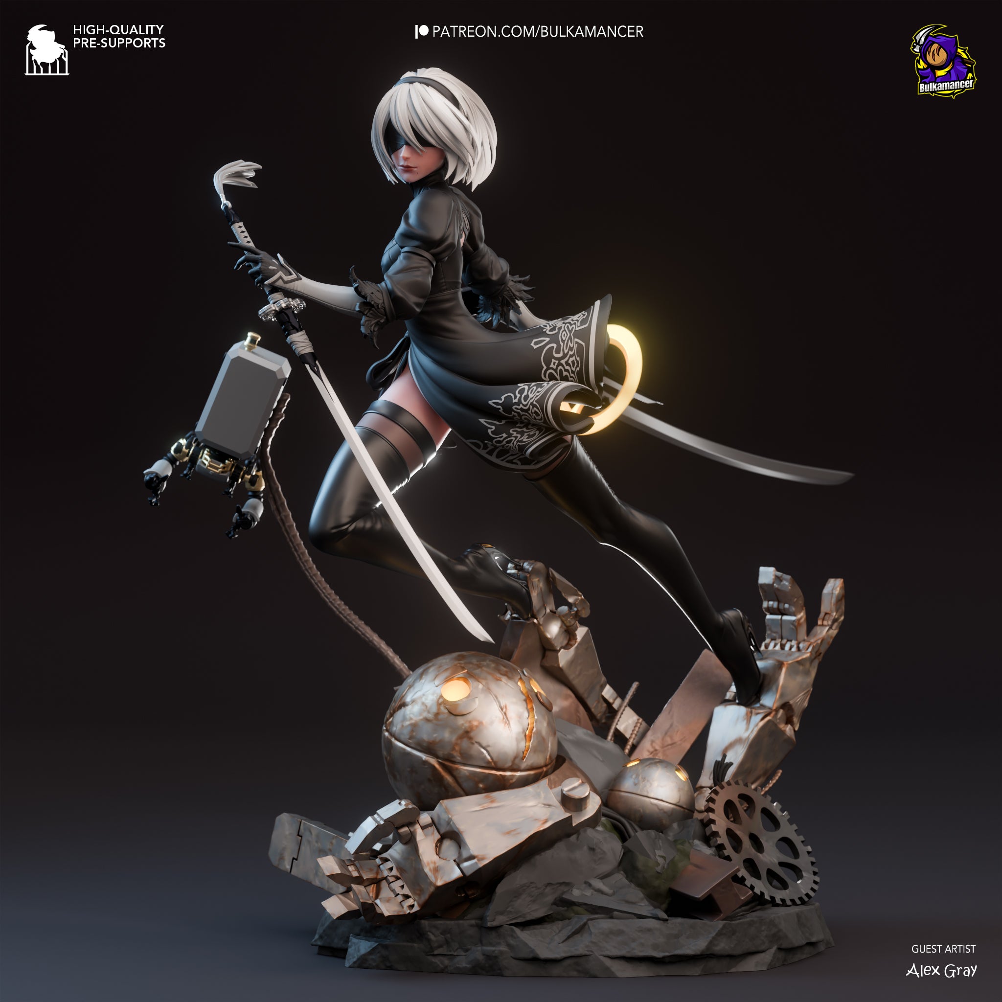 Veiled Katana Sentinel | 1/8 Unpainted Resin Kit Model