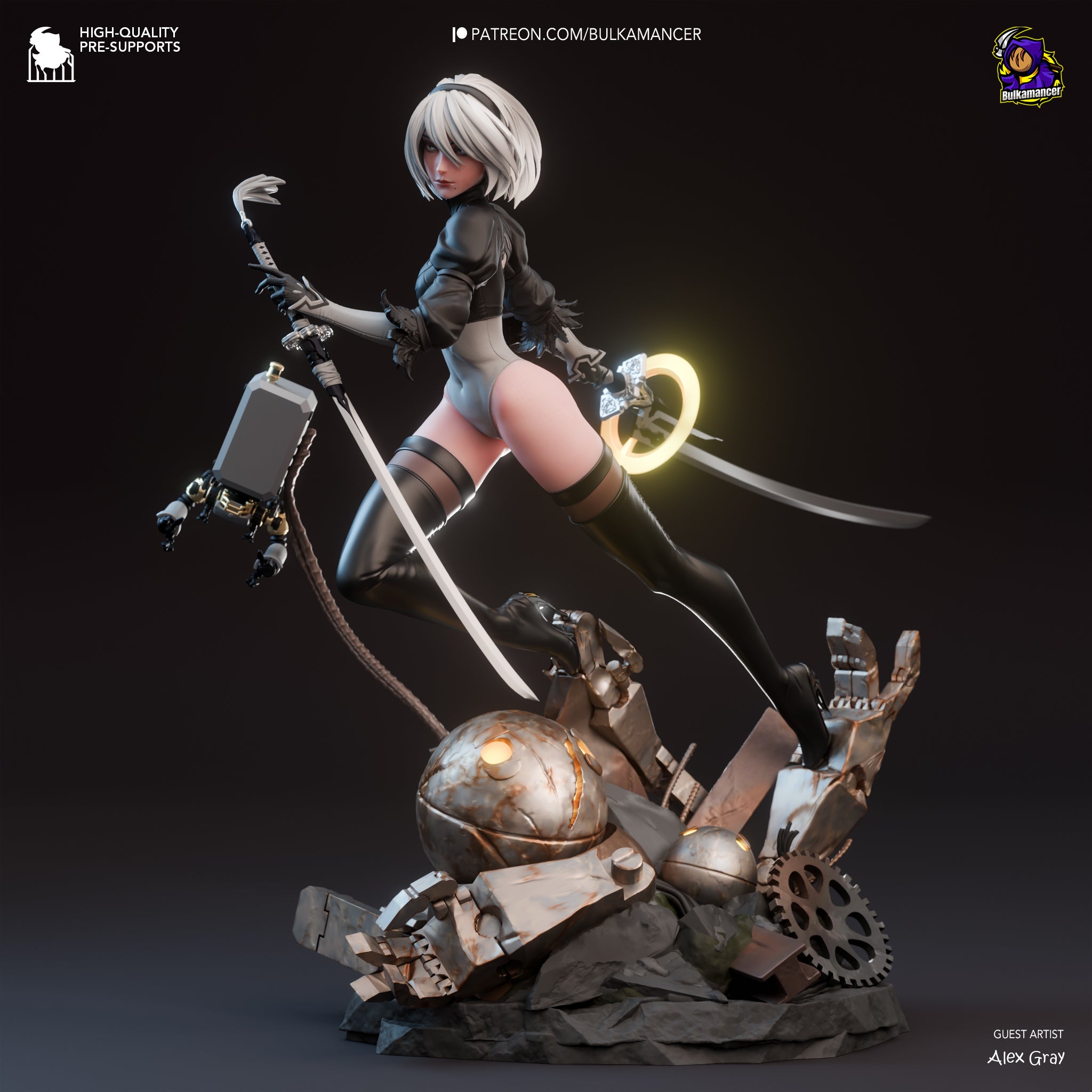 Veiled Katana Sentinel | 1/8 Unpainted Resin Kit Model
