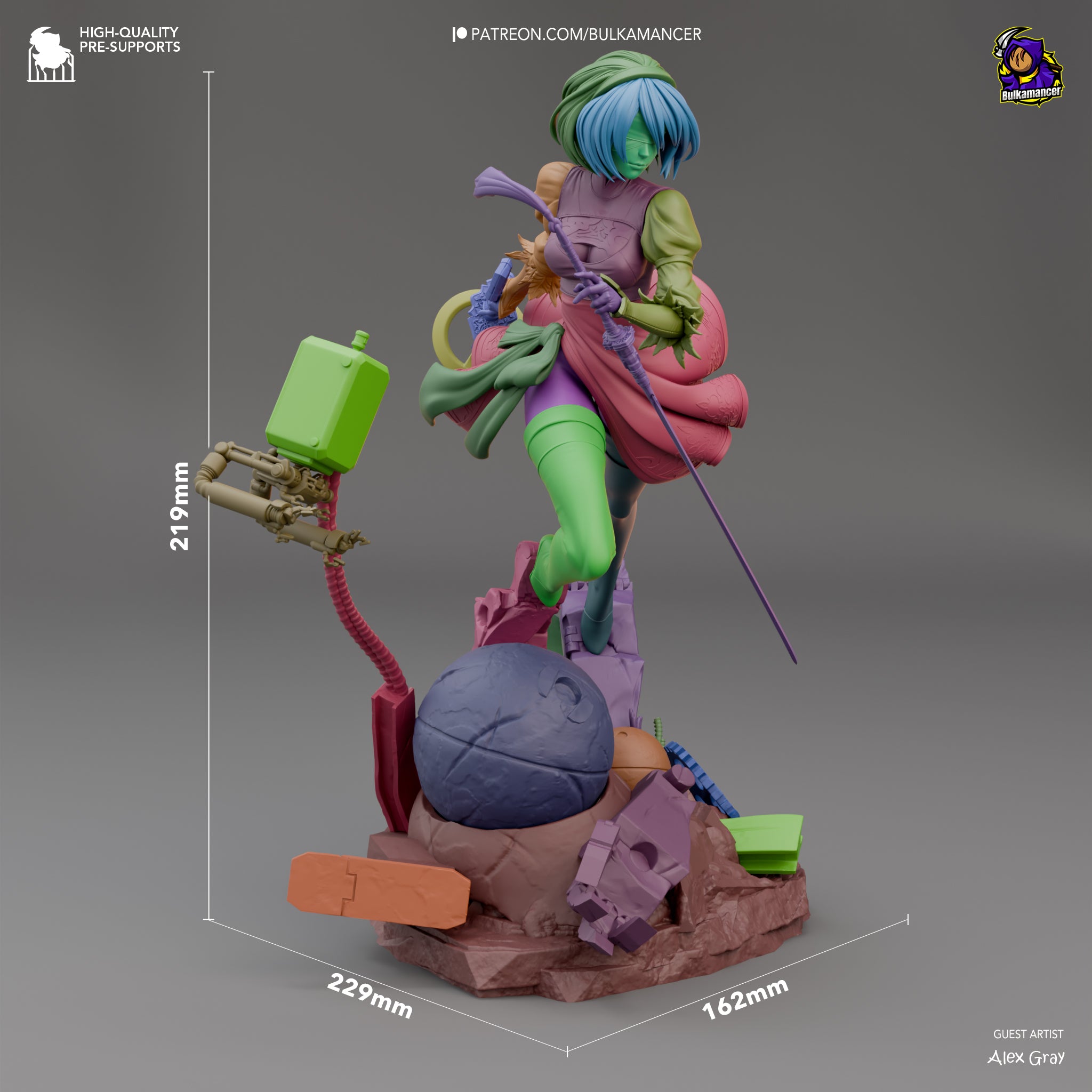Veiled Katana Sentinel | 1/8 Unpainted Resin Kit Model