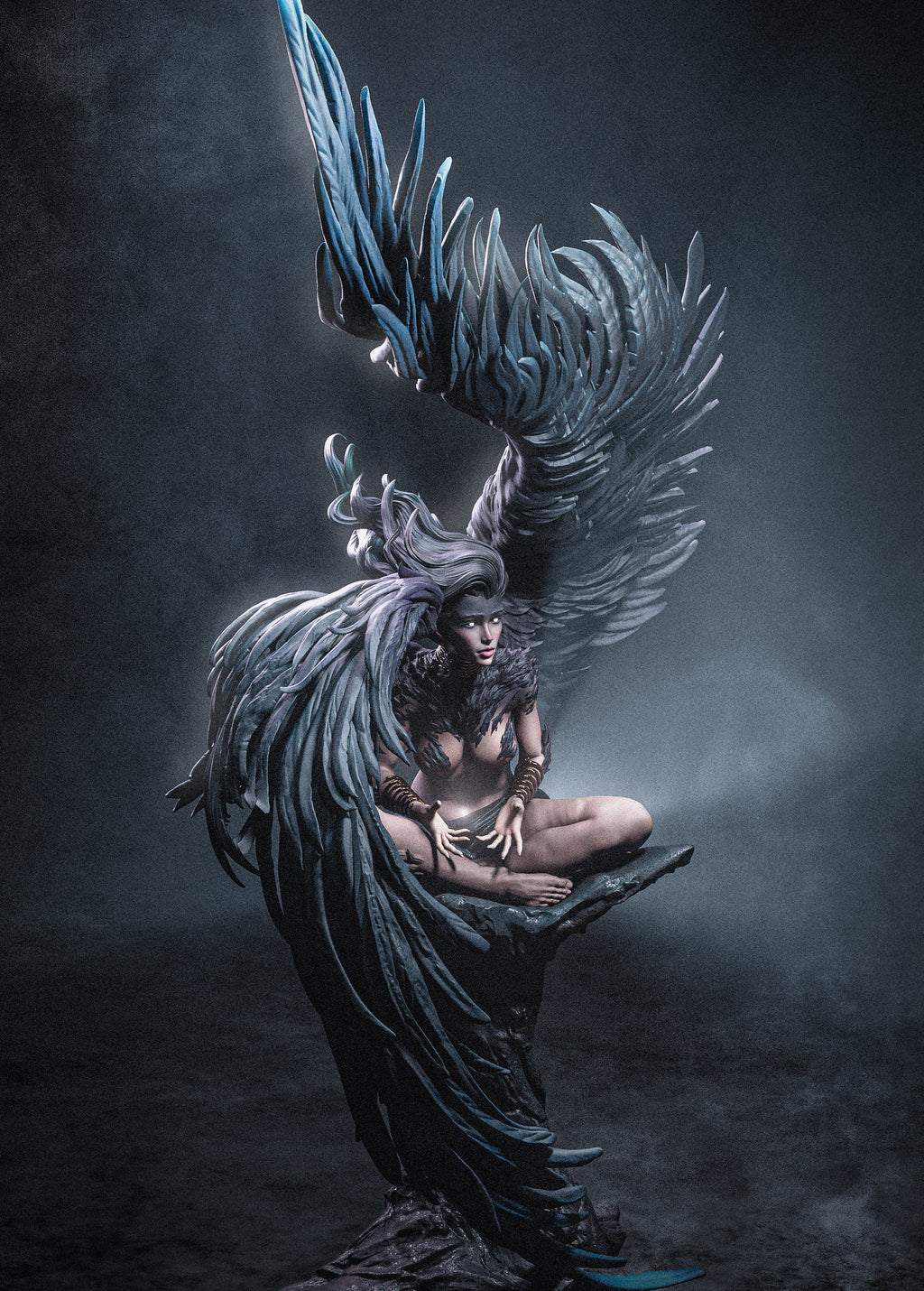 Obsidian Wing Seraph | 1/6 Unpainted Resin Kit Model