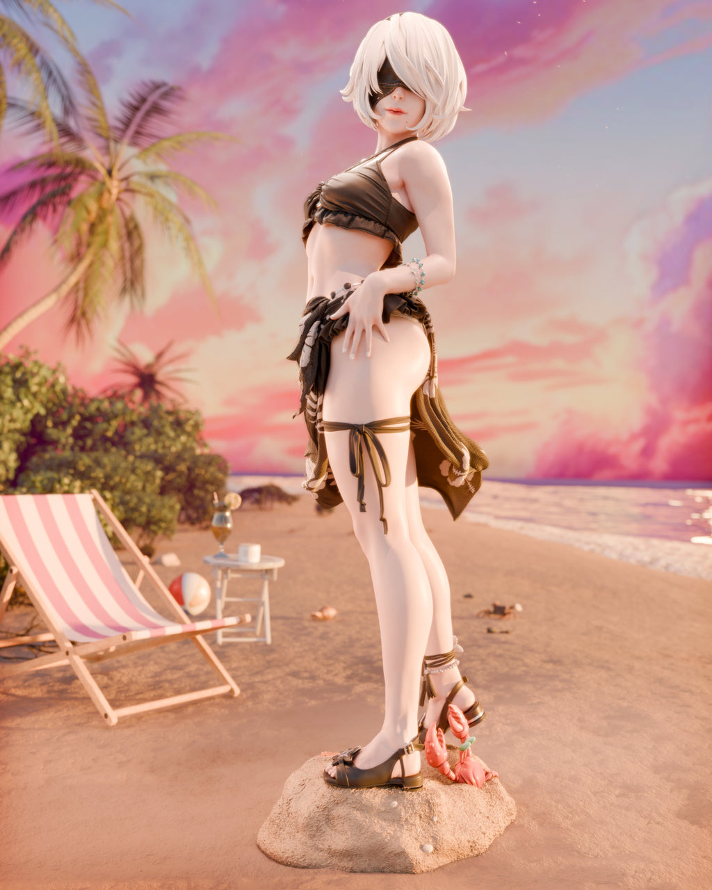 Tropical Siren Pinup | 1/6 Unpainted Resin Kit Model