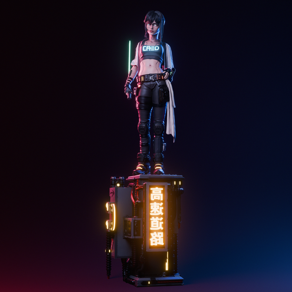 Neon Rift Blade Warden | 1/6 Unpainted Resin Kit Model
