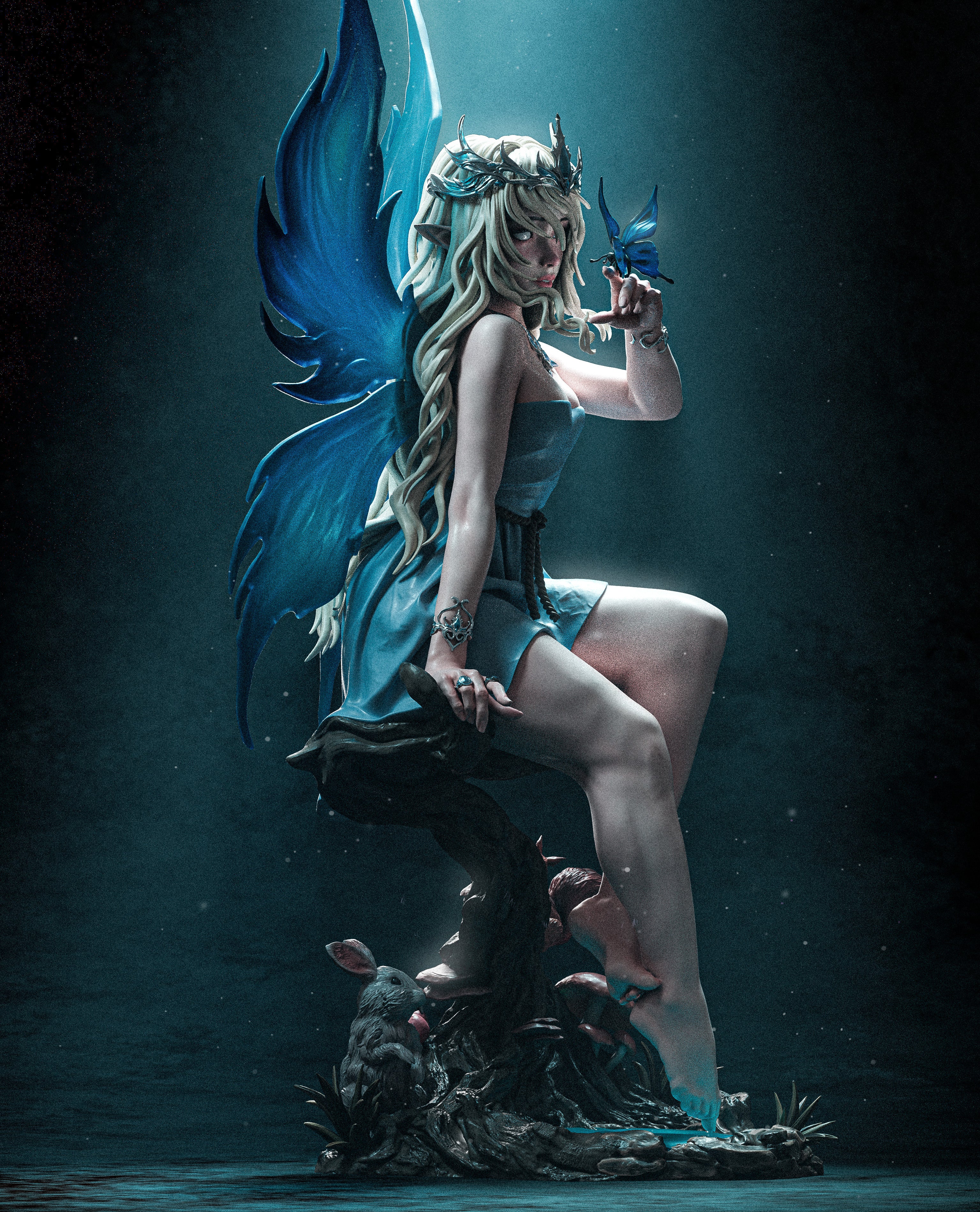 Crystal Wing Ice Fairy | 1/6 Unpainted Resin Kit Model