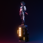 Neon Rift Blade Warden | 1/6 Unpainted Resin Kit Model