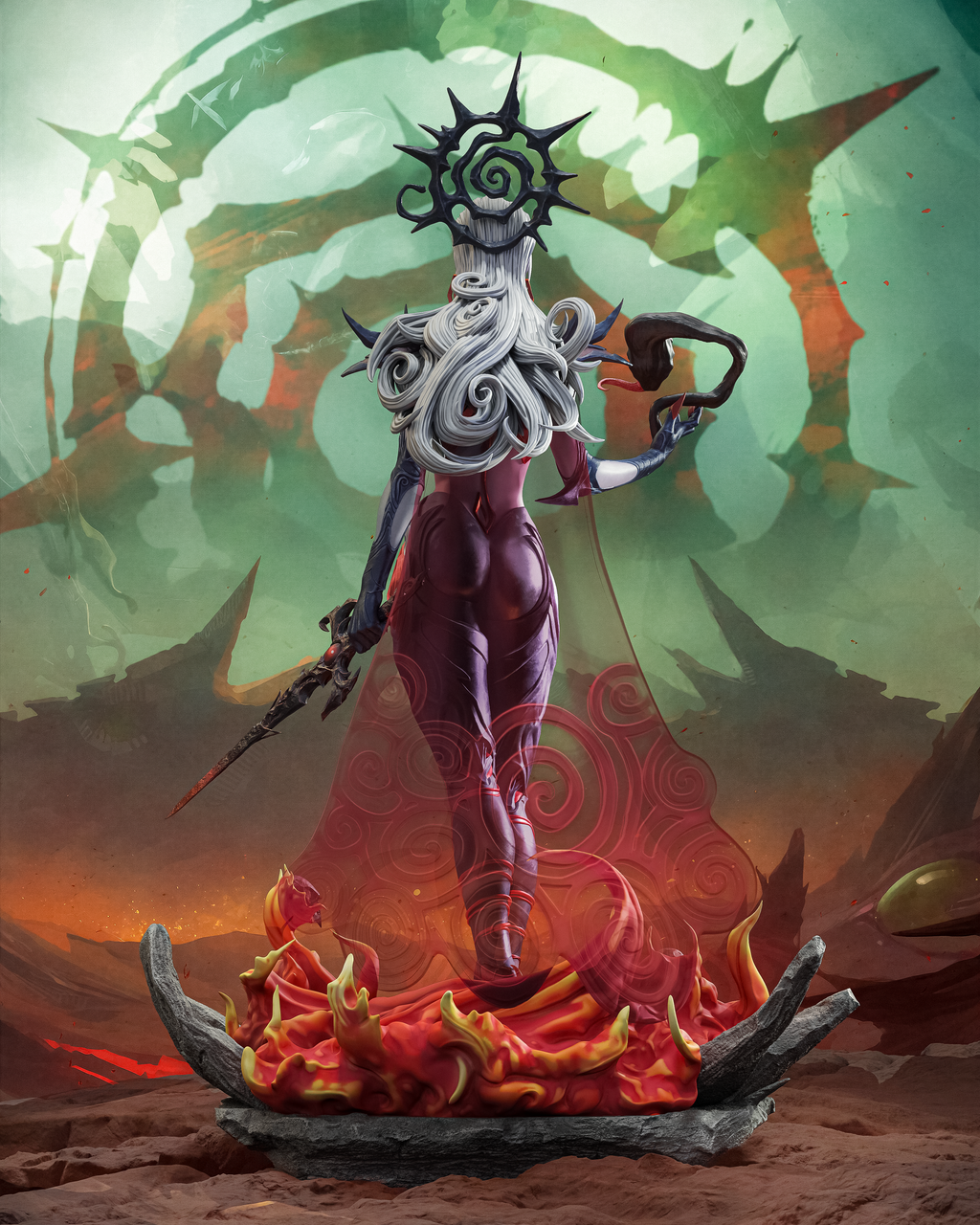 Infernal Voidthorn Sorceress | 1/6 Unpainted Resin Kit Model