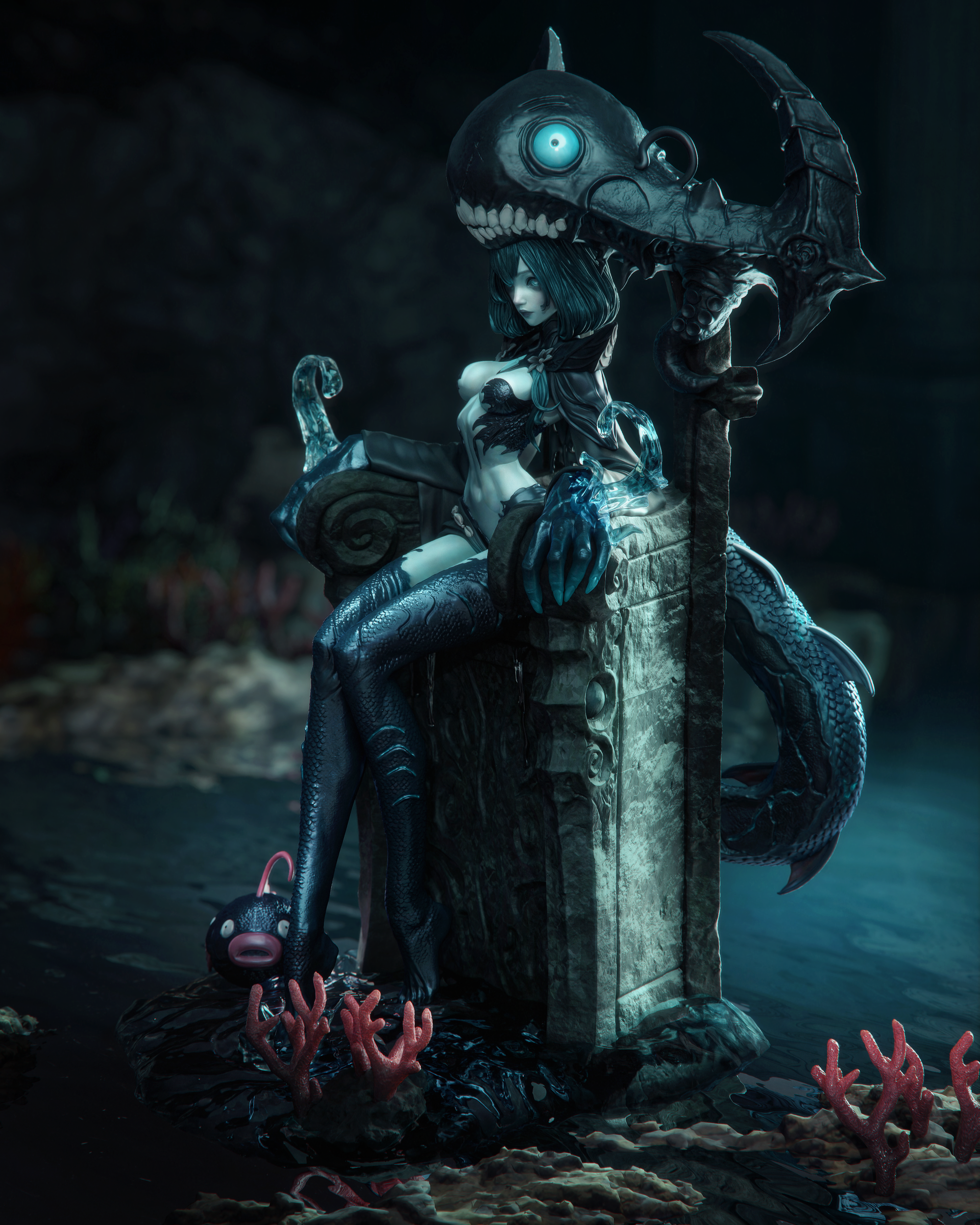 Abyssal Leviathan Queen | 1/6 Unpainted Resin Kit Model