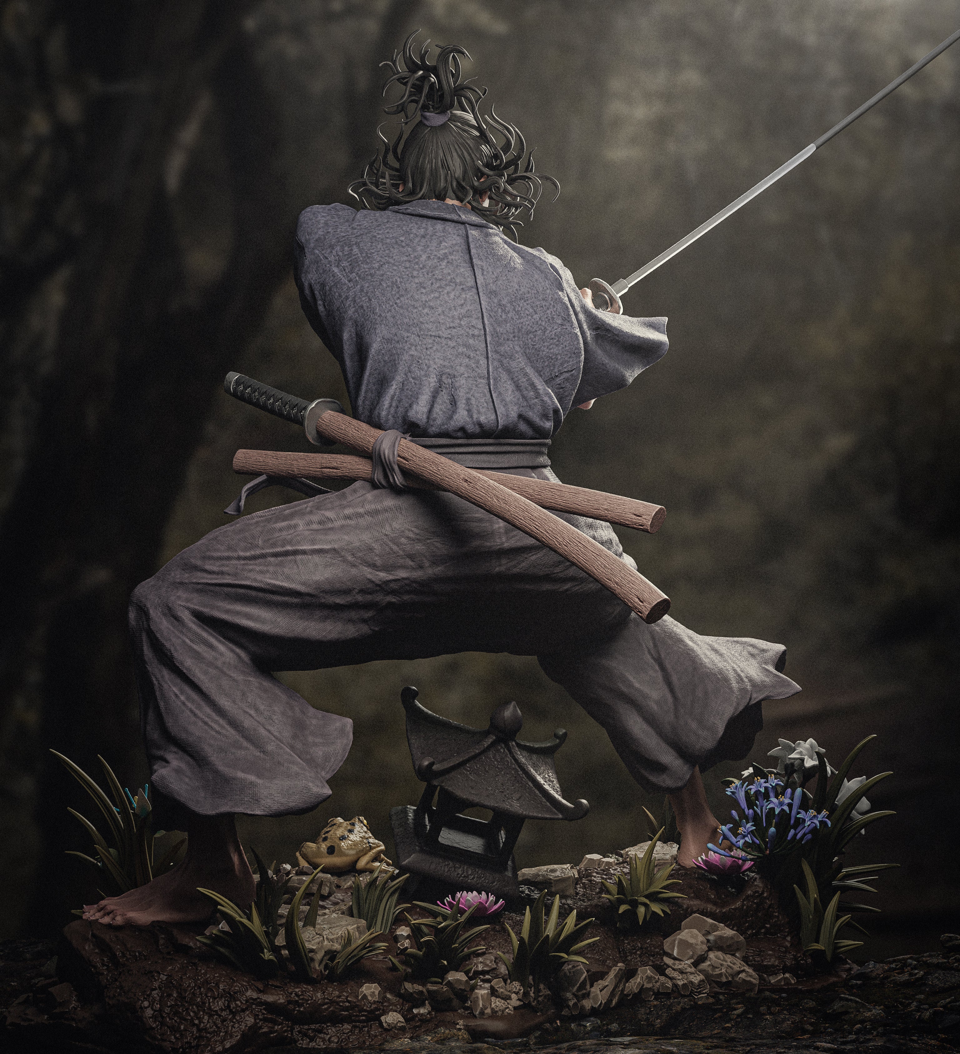 Mistveil Ronin | 1/6 Unpainted Resin Kit Model