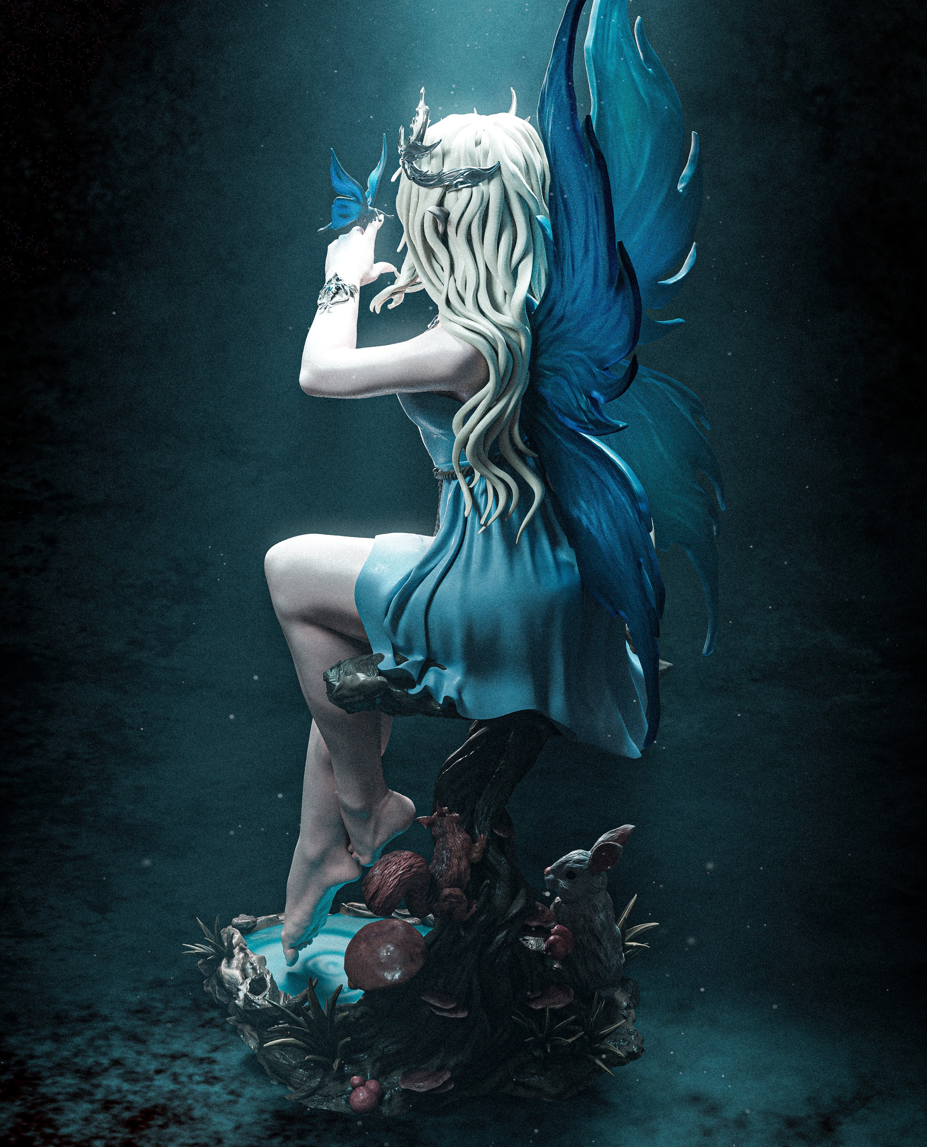 Crystal Wing Ice Fairy | 1/6 Unpainted Resin Kit Model