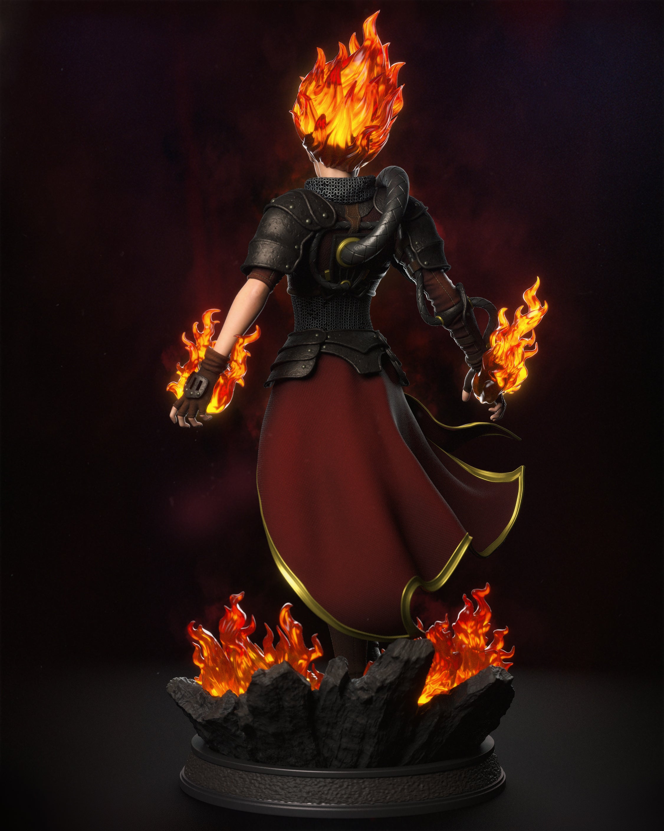 Inferno Flame Sorceress | 1/6 Unpainted Resin Kit Model
