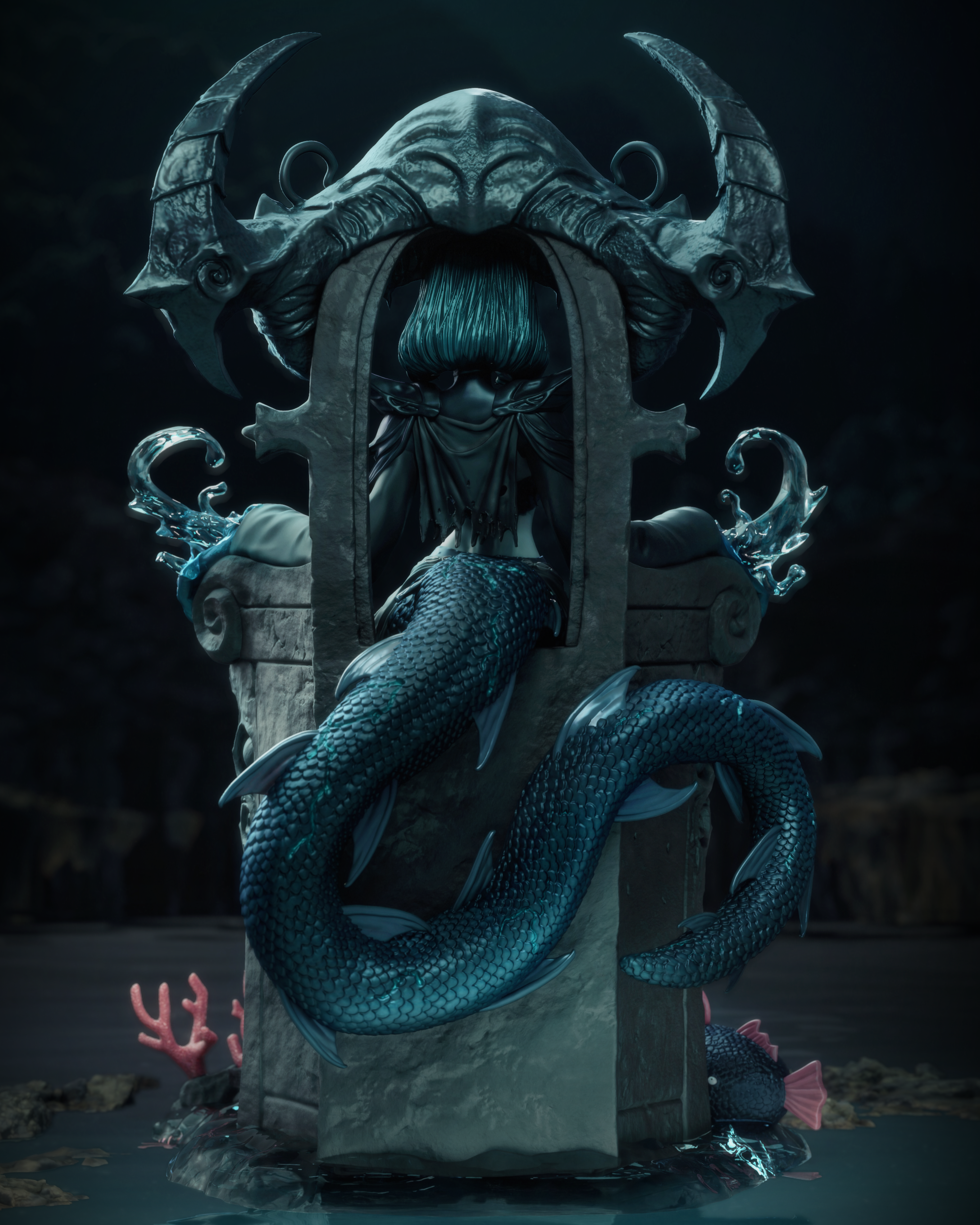 Abyssal Leviathan Queen | 1/6 Unpainted Resin Kit Model