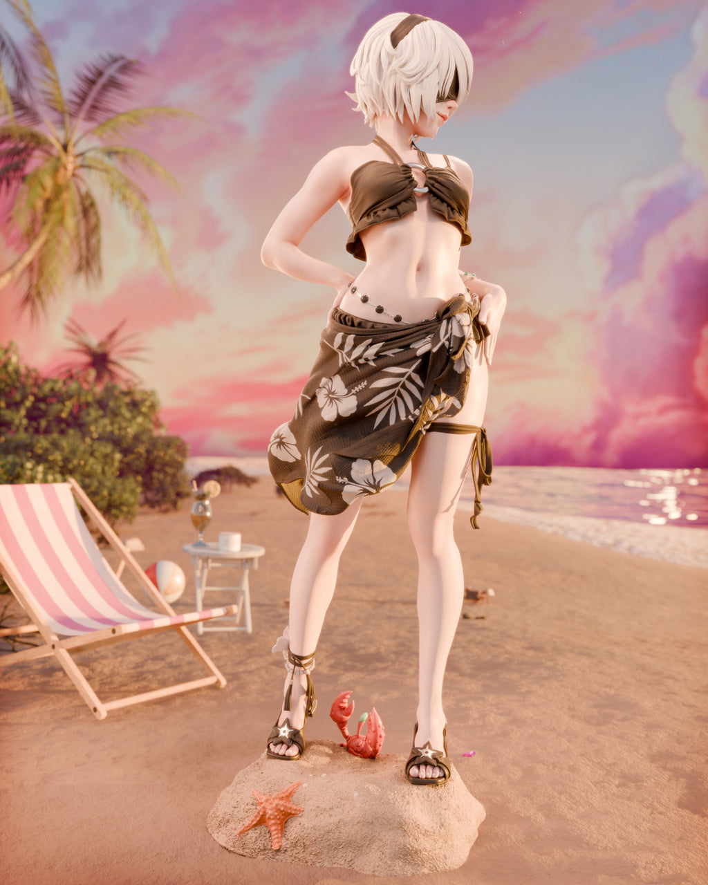Tropical Siren Pinup | 1/6 Unpainted Resin Kit Model