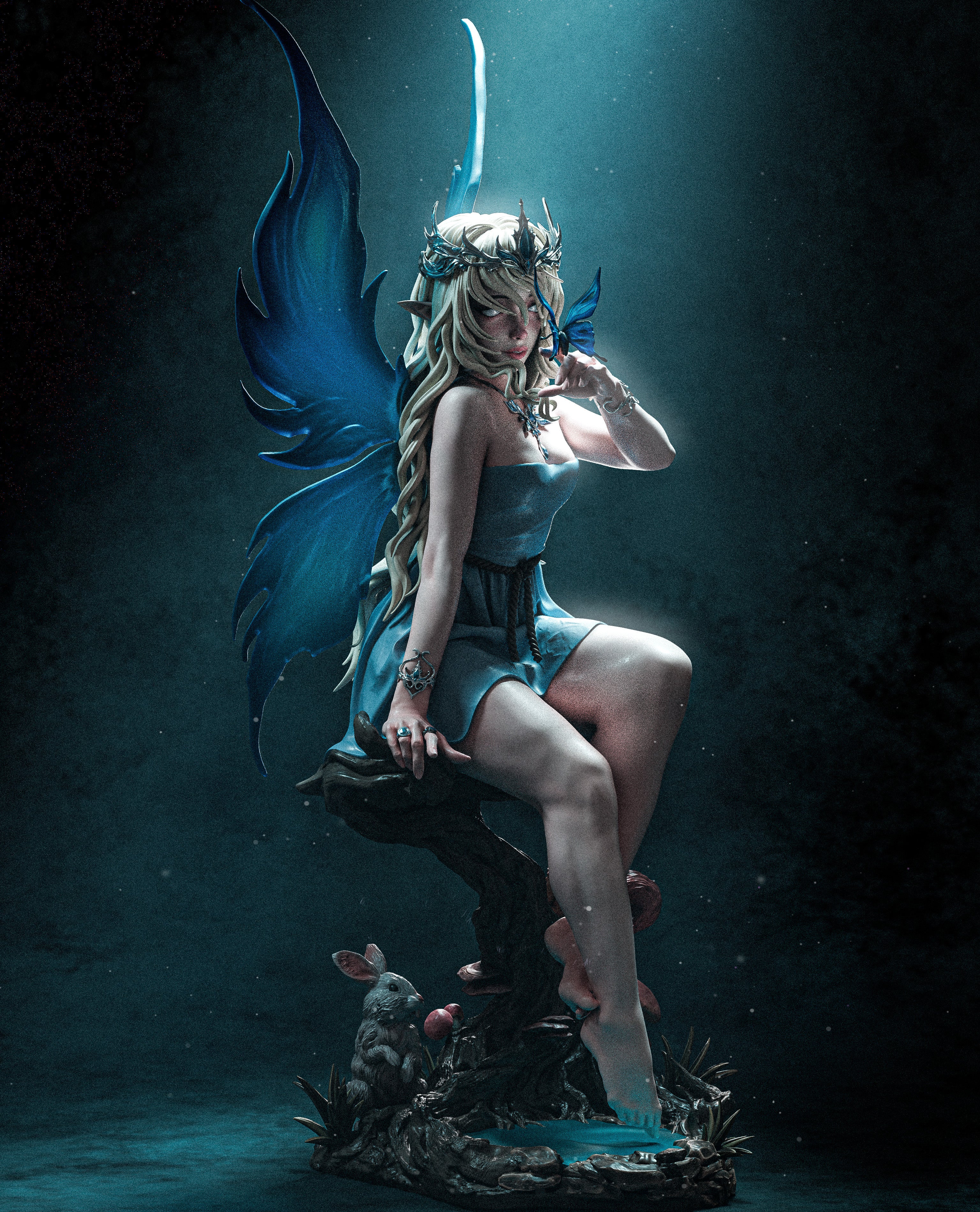 Crystal Wing Ice Fairy | 1/6 Unpainted Resin Kit Model