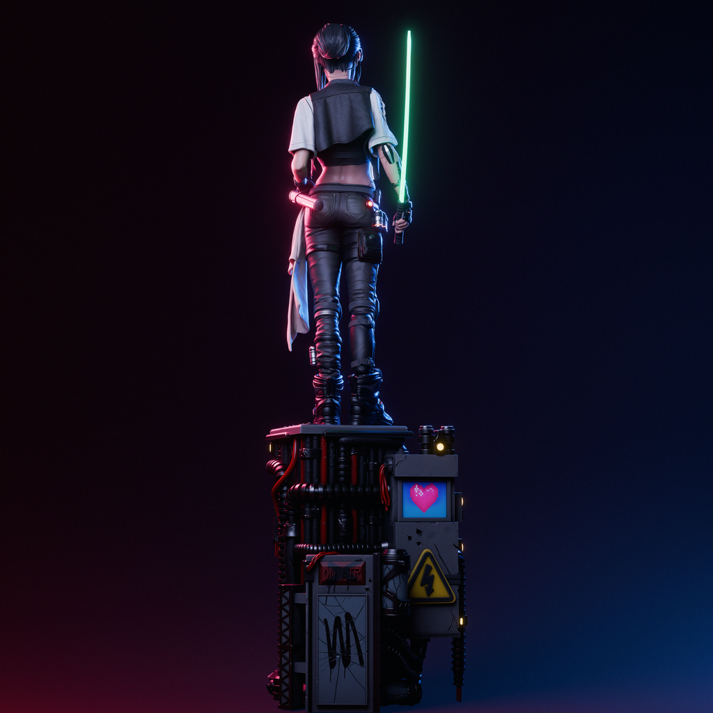 Neon Rift Blade Warden | 1/6 Unpainted Resin Kit Model