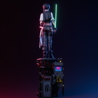 Neon Rift Blade Warden | 1/6 Unpainted Resin Kit Model