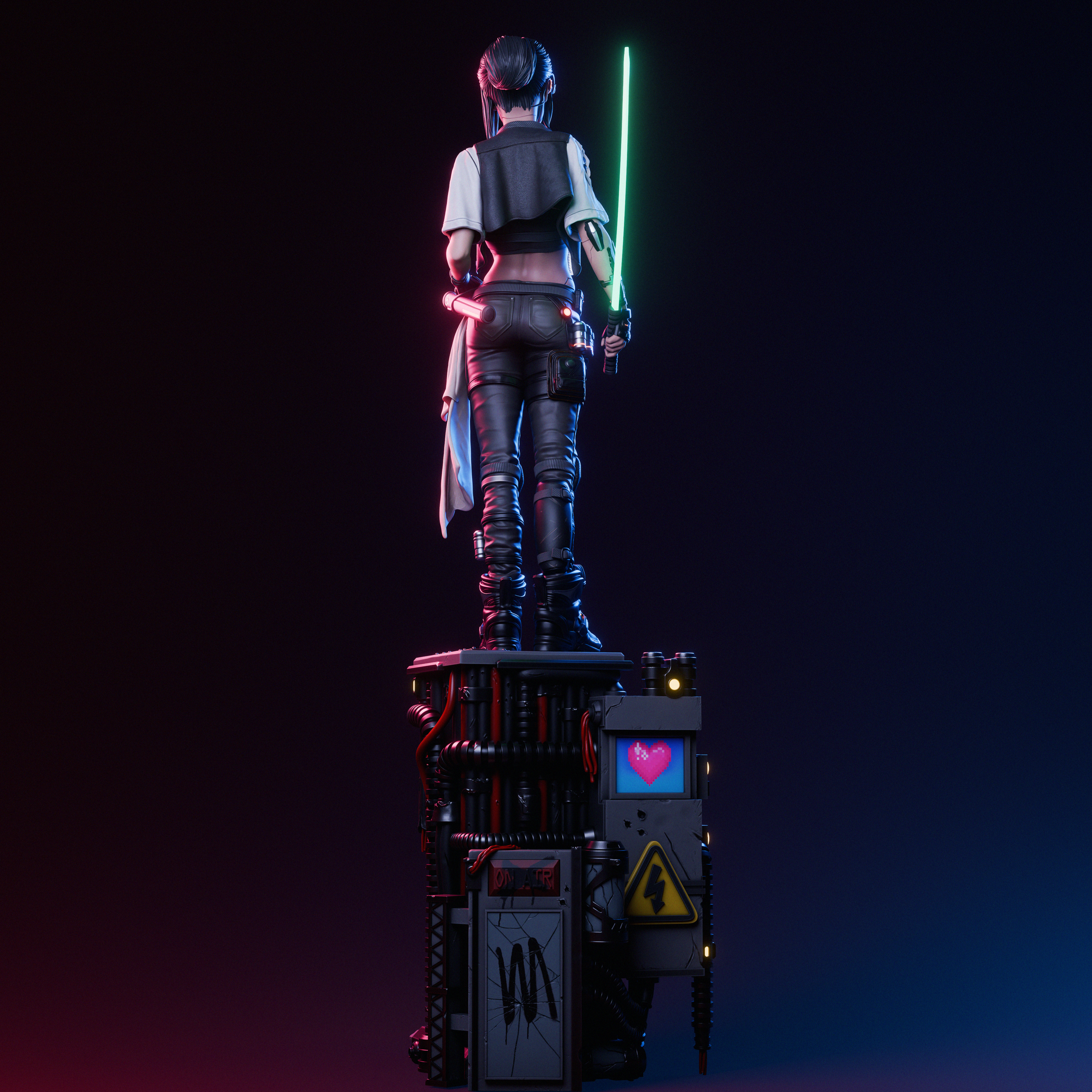 Neon Rift Blade Warden | 1/6 Unpainted Resin Kit Model